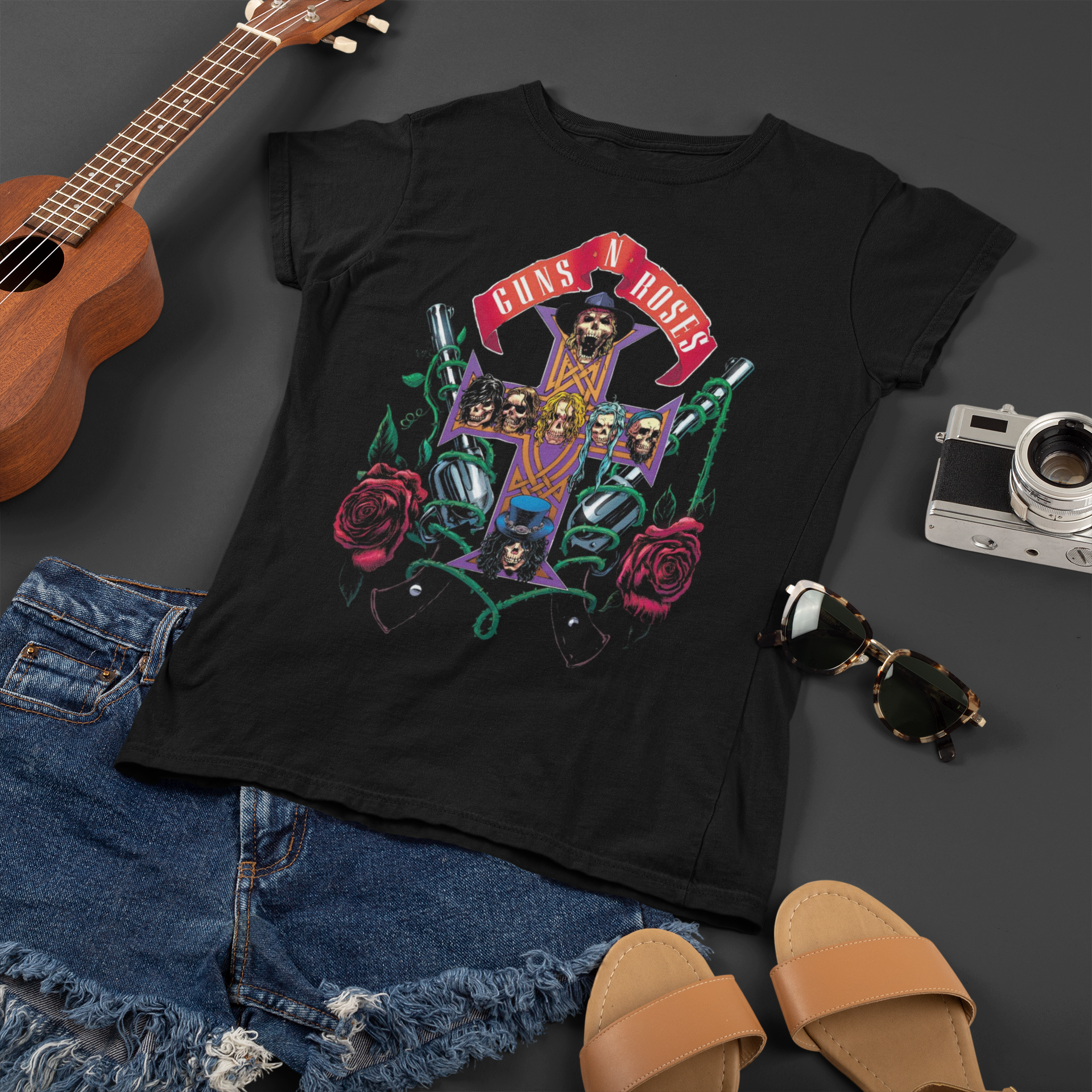 Nome do produto: Baby Long Preta Guns And Roses