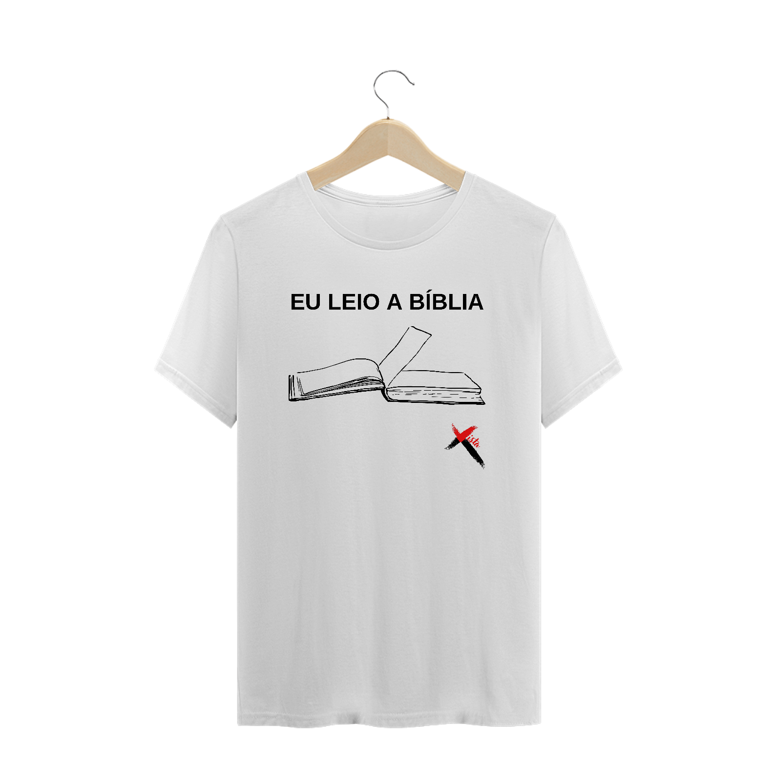 Nome do produto: Camisa eu leio a Bíblia branca
