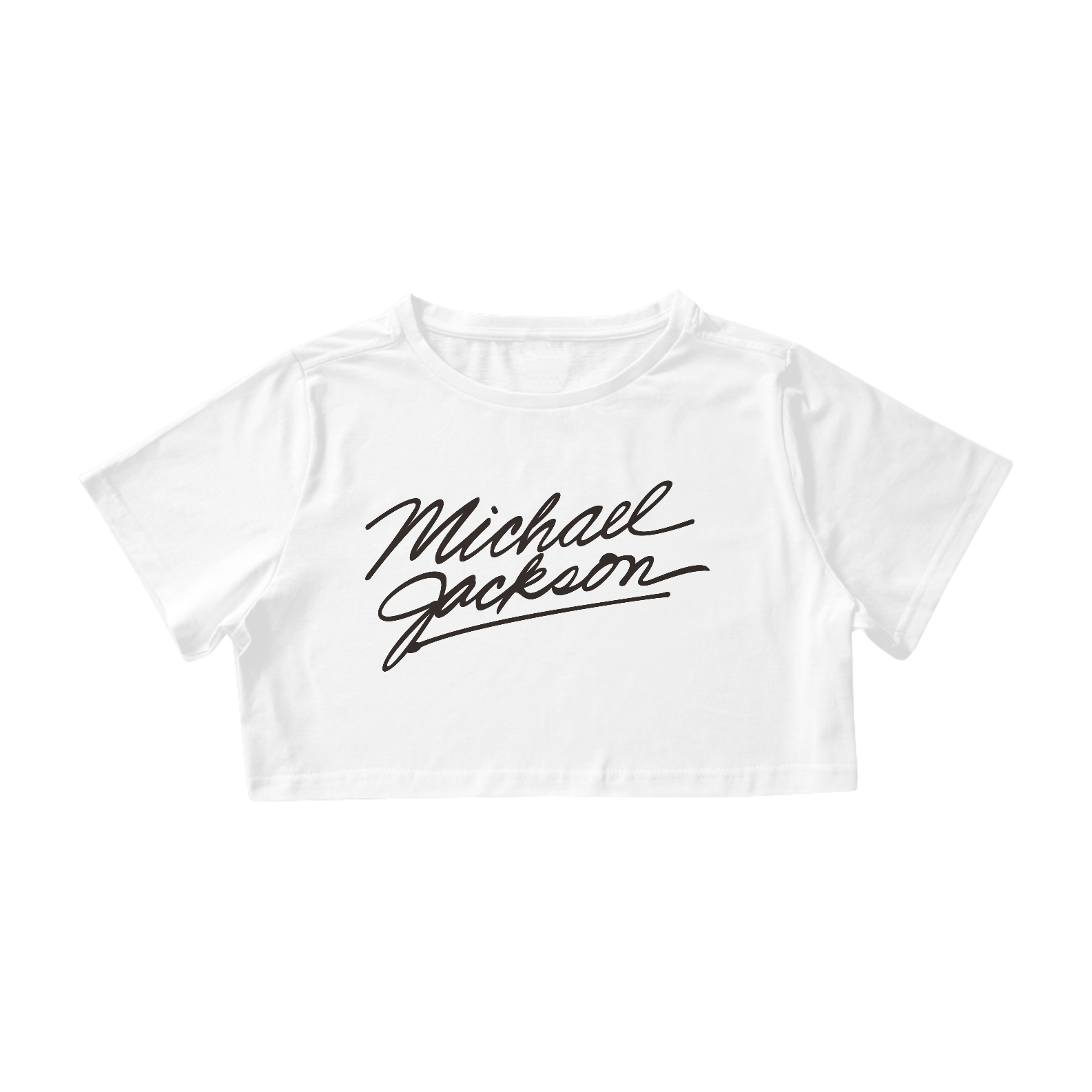 Nome do produto: Camisa Cropped Michael Jackson Autografo (Branca)