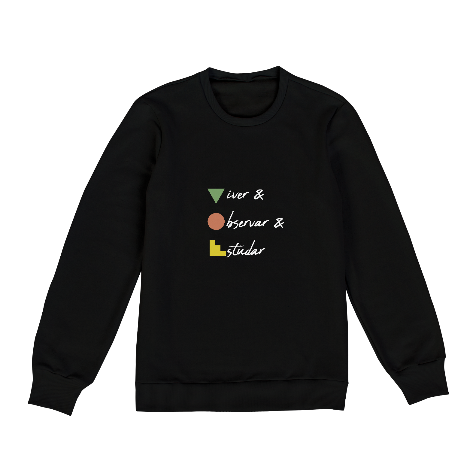 Nome do produto: Moletom Preto Viver Observar Estudar