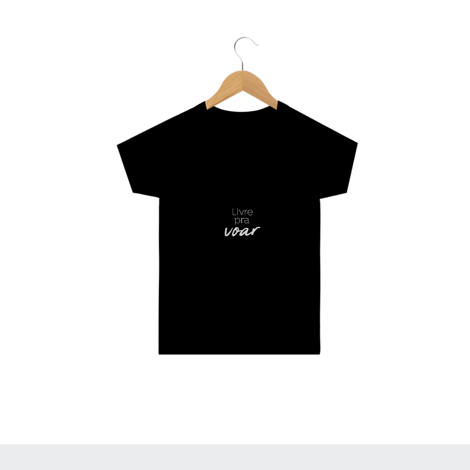 Nome do produto: Camiseta Preta Infantil Livre pra Voar