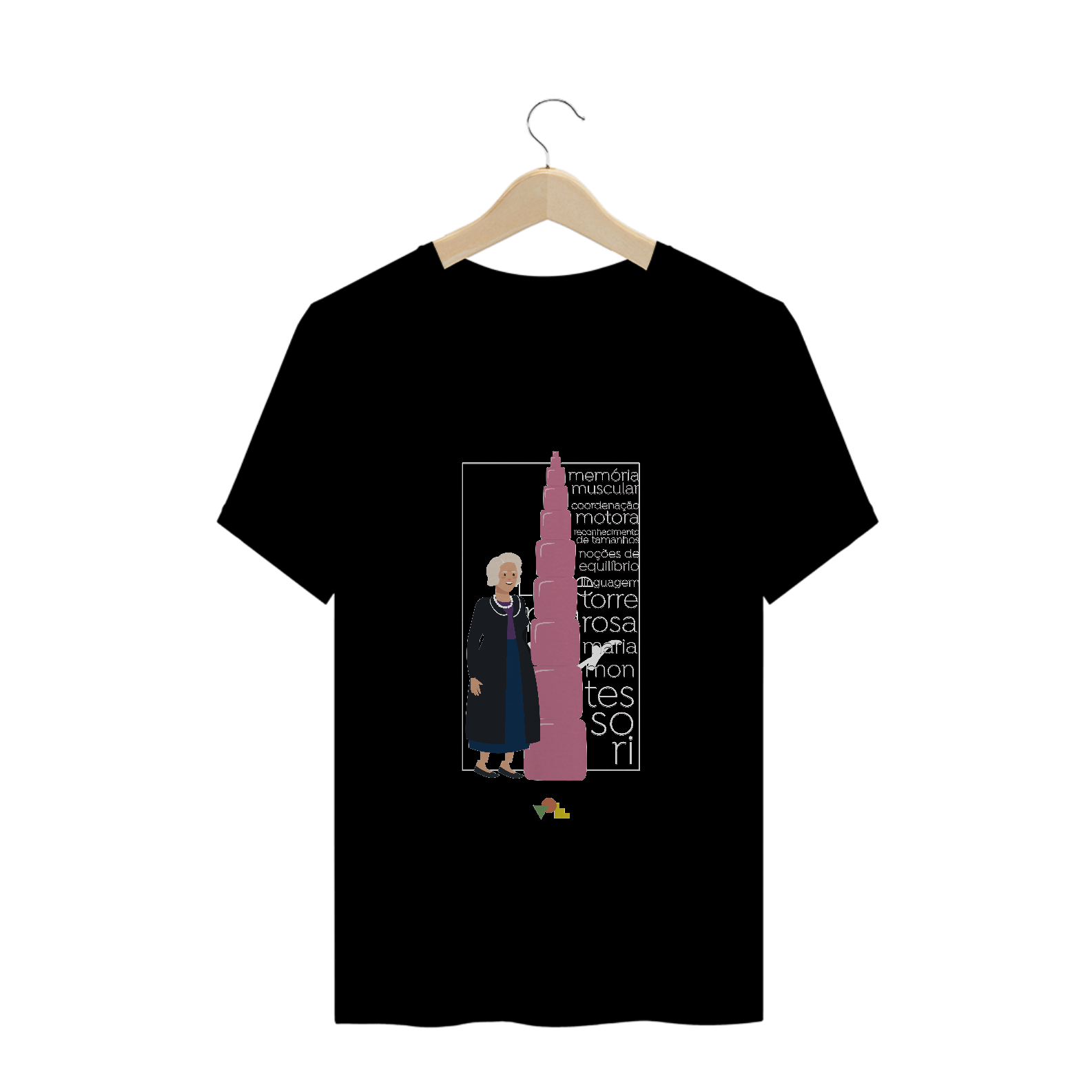 Nome do produto: Camiseta Preta Maria Montessori