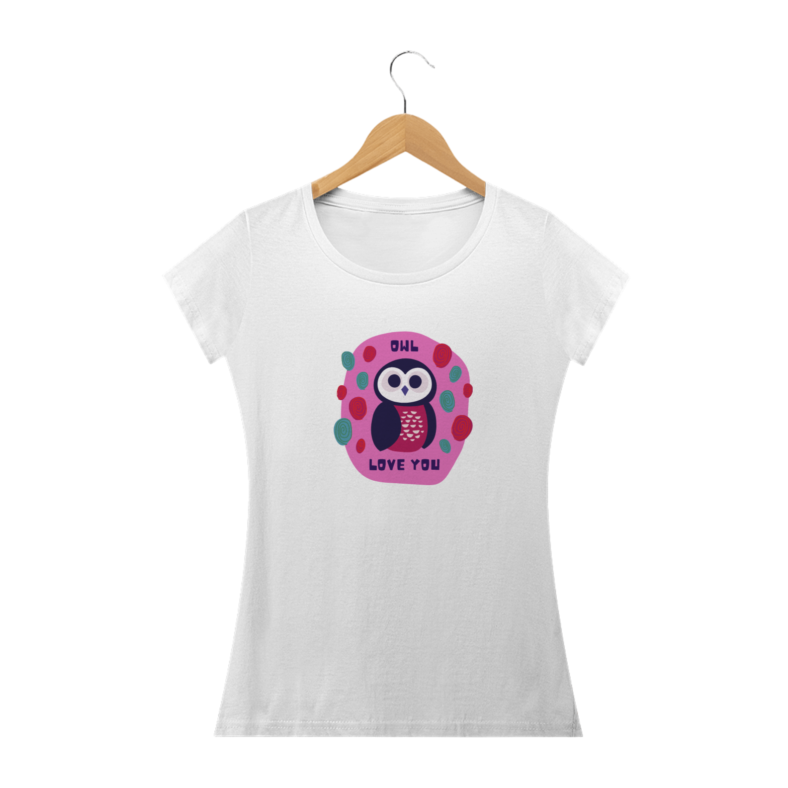 Nome do produto: Camiseta Feminina  Coruja
