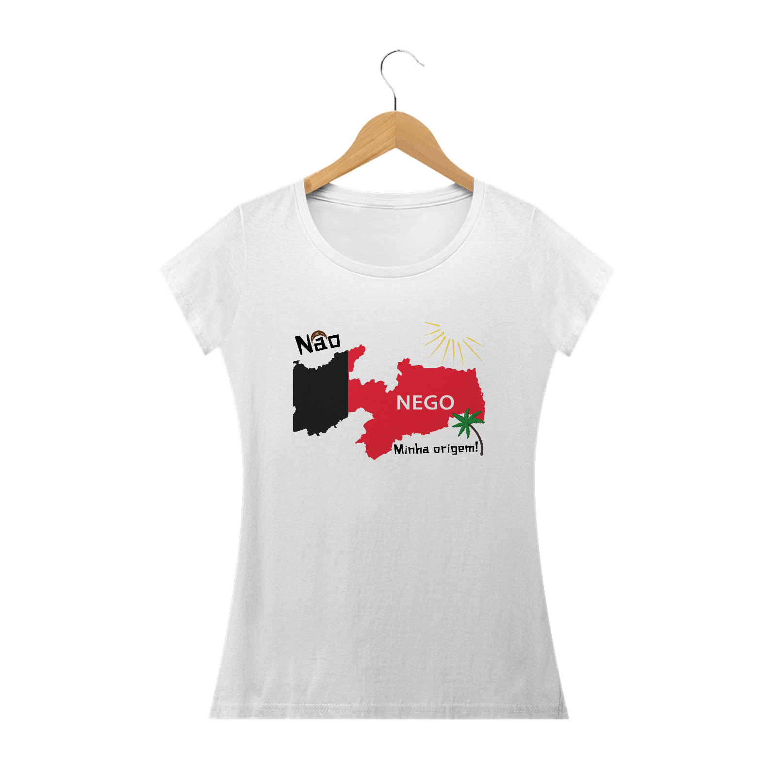 Nome do produto: Camiseta Feminina Não Nego Minha Origem
