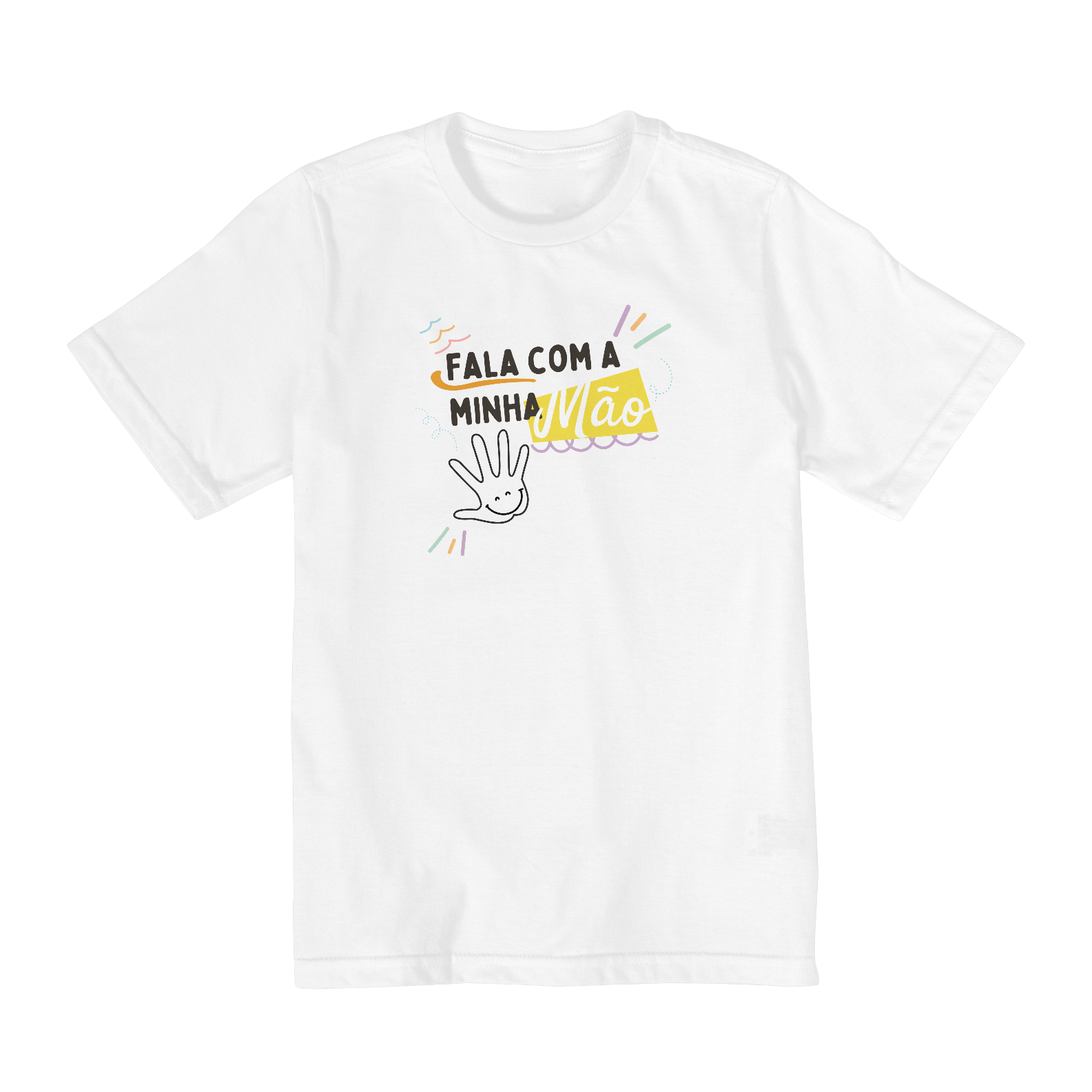 Nome do produto: Camiseta Infantil: Fale com a minha mão
