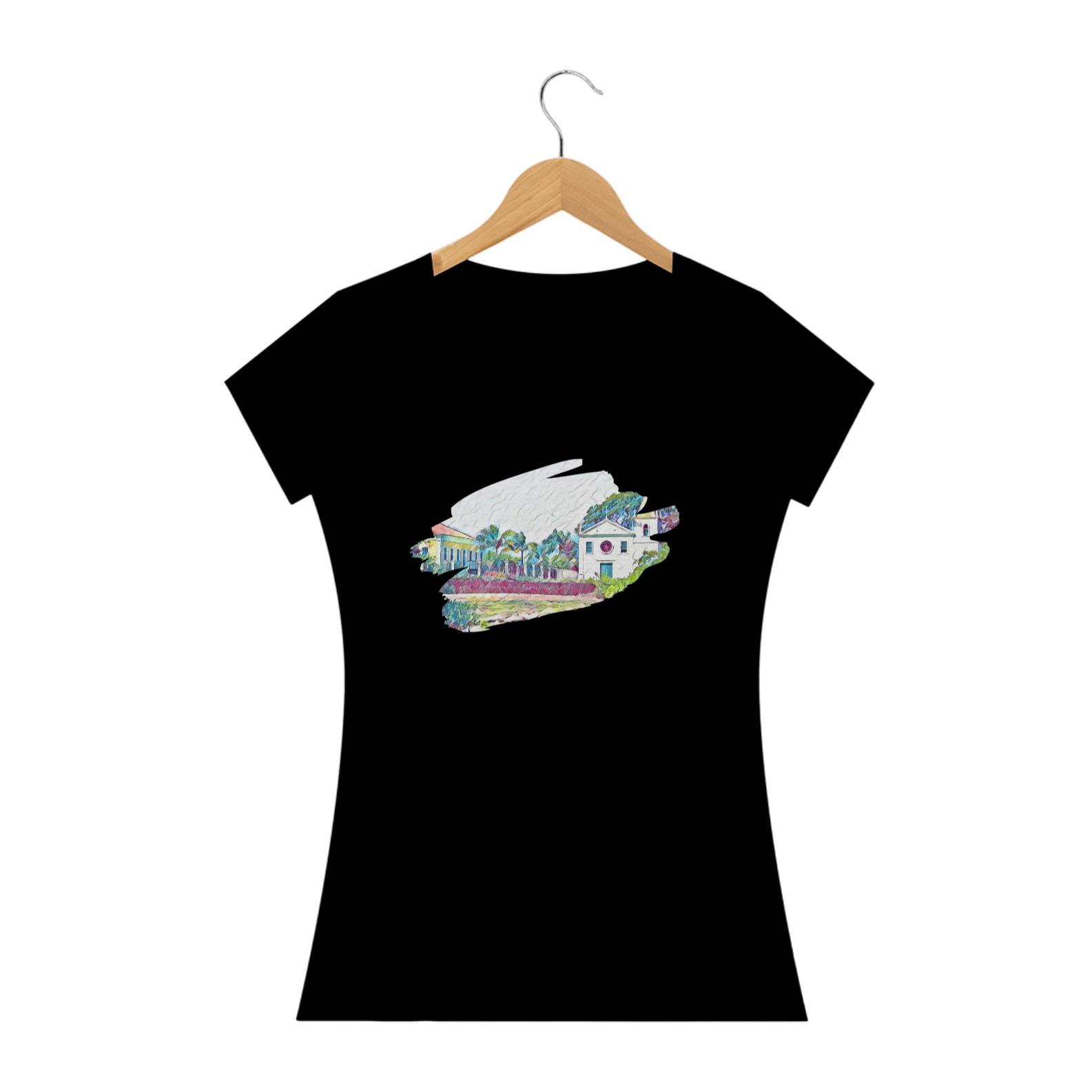 Nome do produto: Camiseta Feminina Penha Aquarela