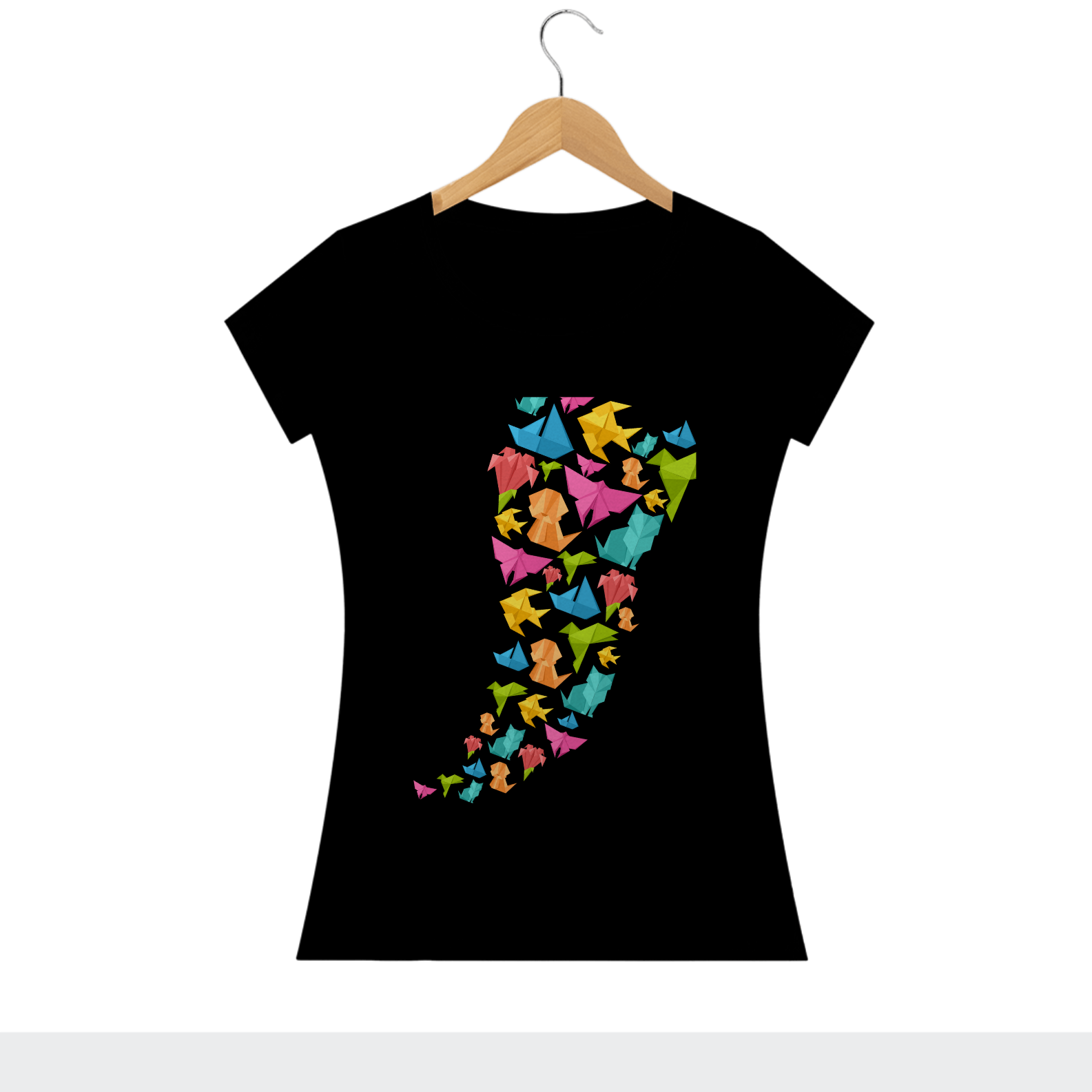 Nome do produto: Camiseta Feminina Origami