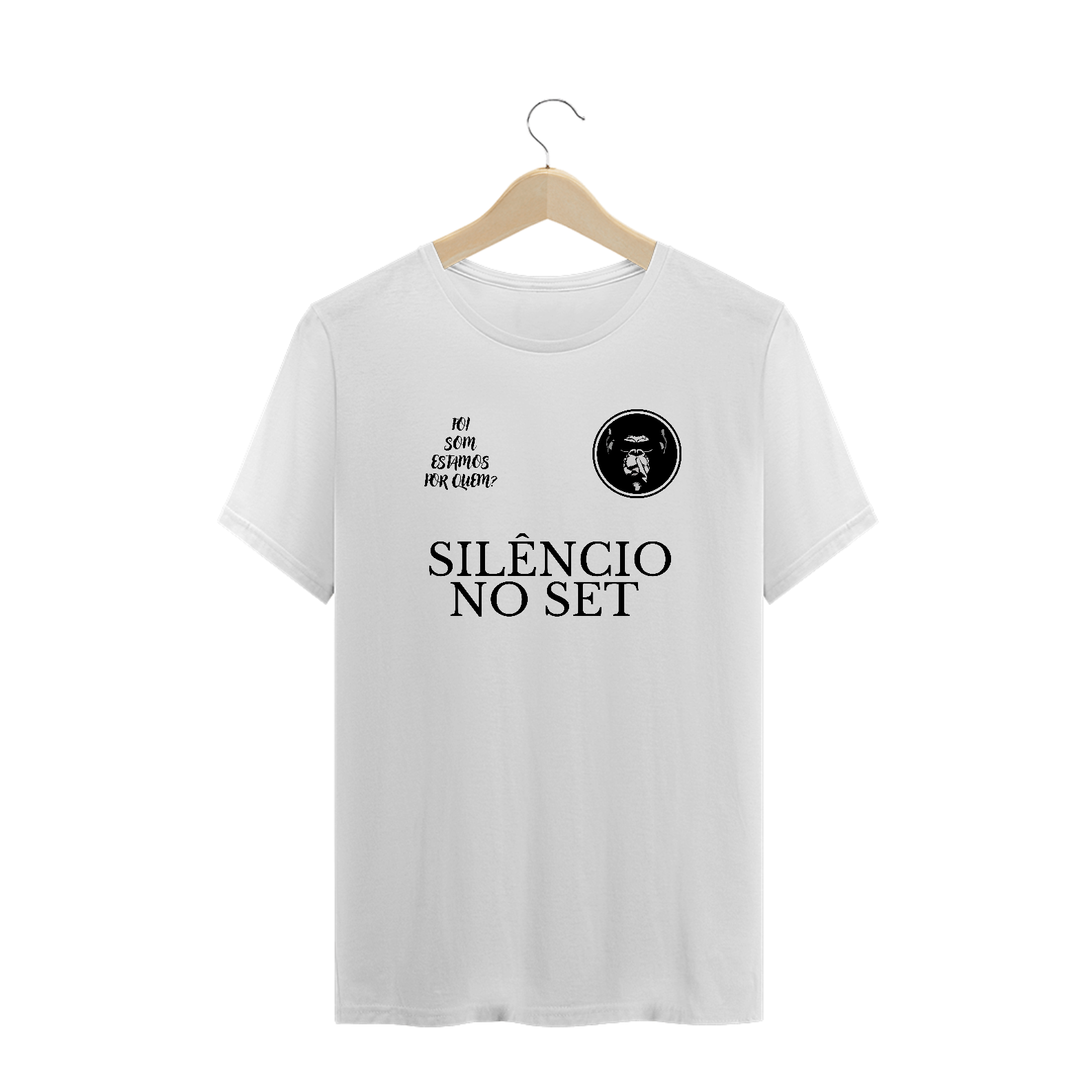 Nome do produto: Camiseta Plus Size Silêncio no Set F.C | Branca