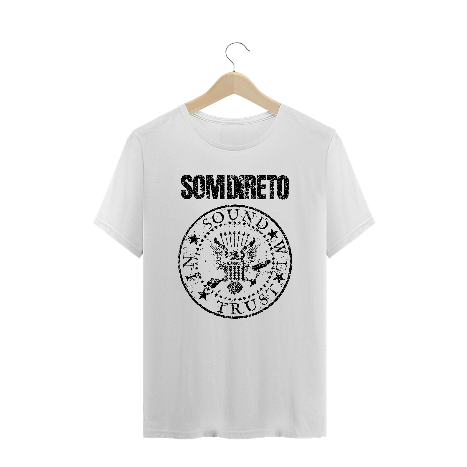 Nome do produto: Camiseta Plus Size In Sound we trust  | Branca 