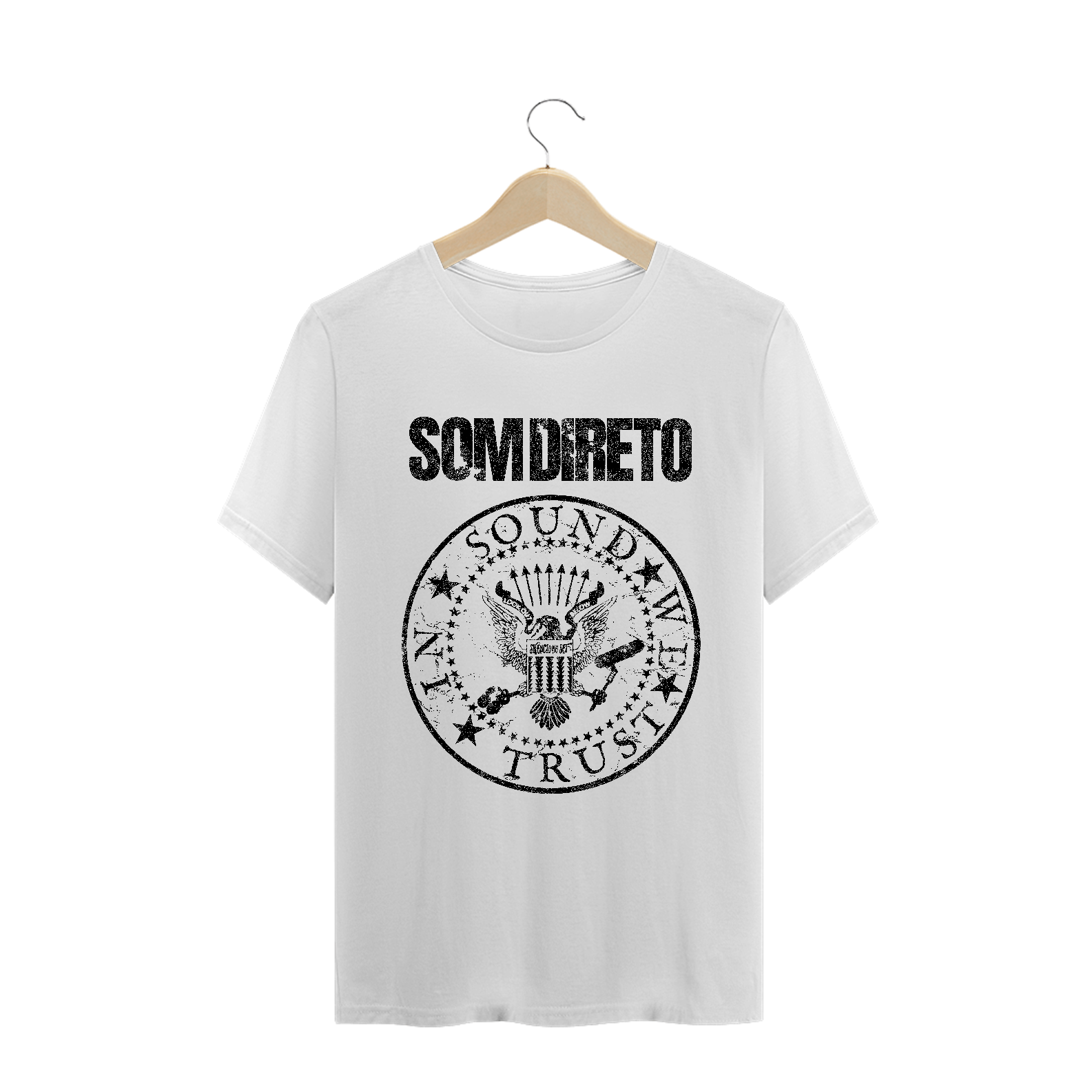 Nome do produto: Camiseta In Sound we trust  | Branca | Cinza
