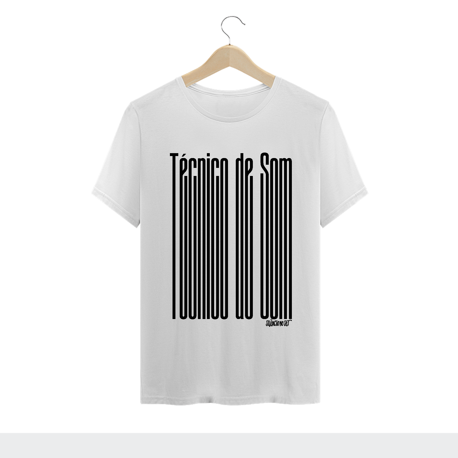 Nome do produto: Camiseta Técnico de som II | Branca | Cinza