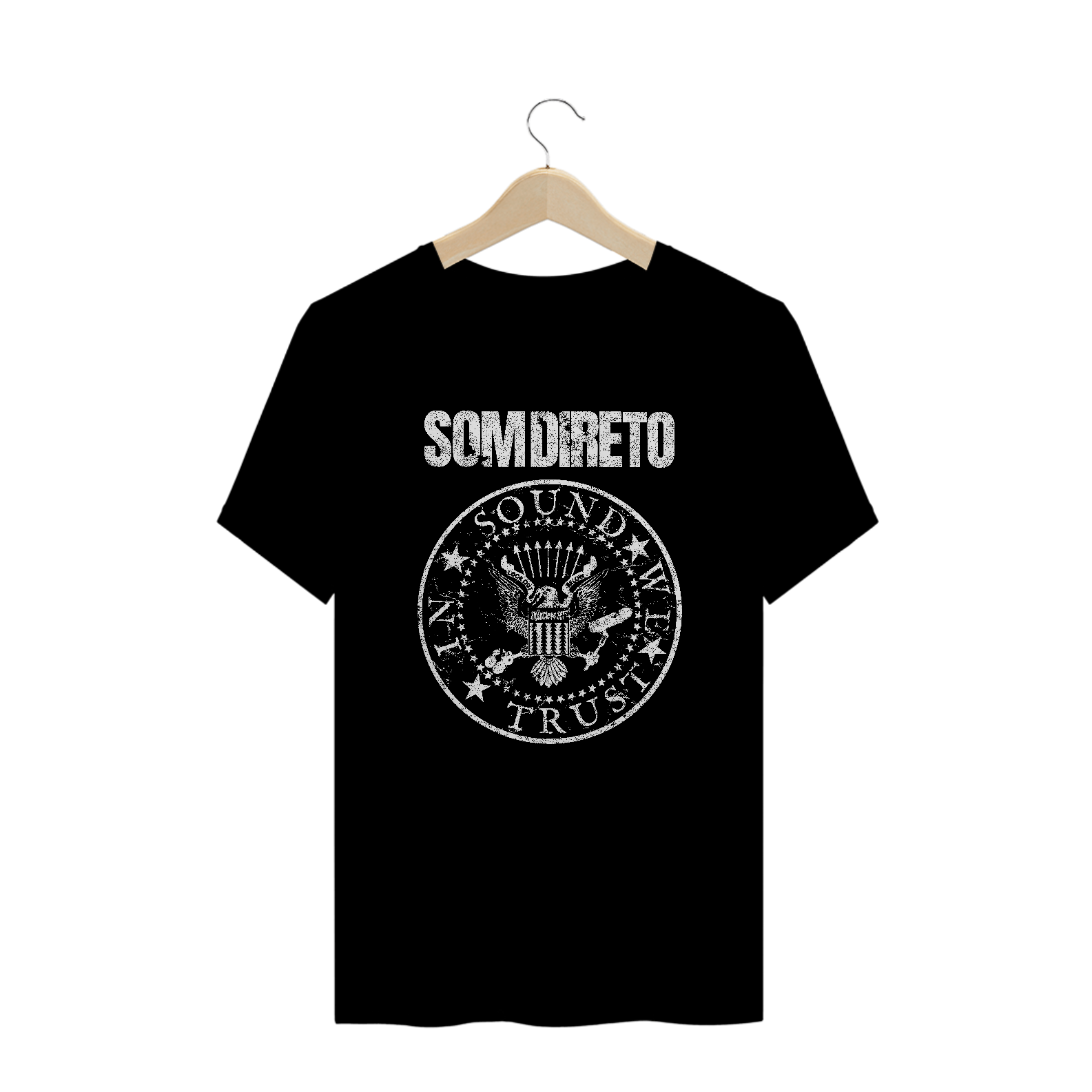 Nome do produto: Camiseta Plus Size In Sound we trust | Preta
