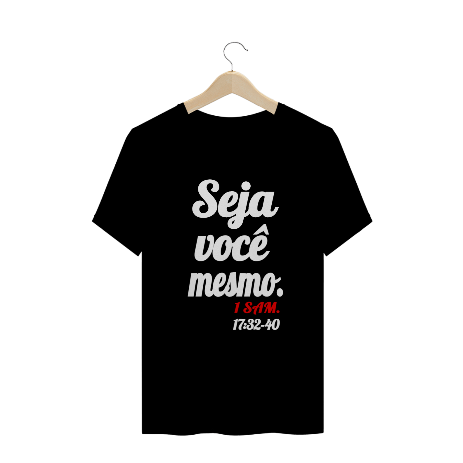 Nome do produto: CAMISETA REINOEMMIM 1 SAMUEL 17:32-40 PRETA