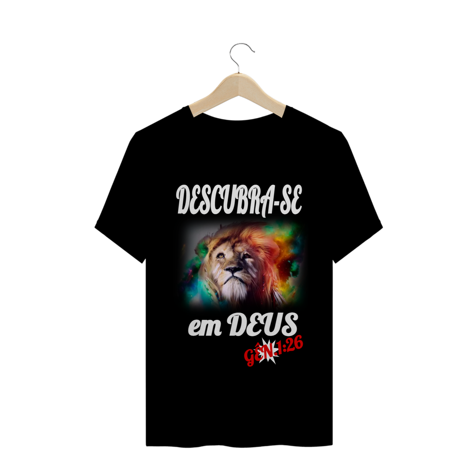 Nome do produto: CAMISETA REINOEMMIM ESPECIAL GÊNESIS 1:26 PRETA
