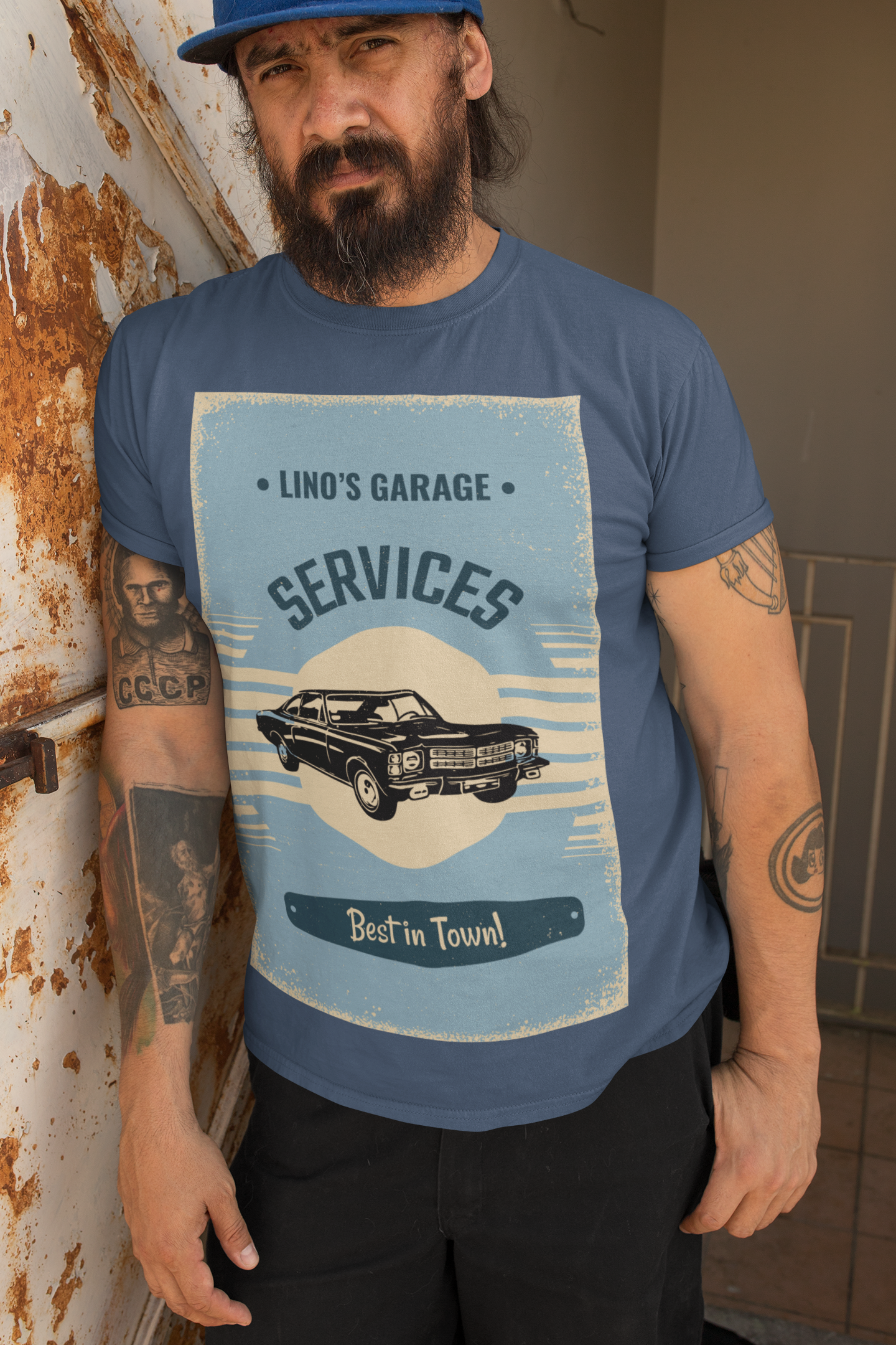 Nome do produto: CAMISETA MASCULINA AZUL MARINHO ESTONADA  LINO