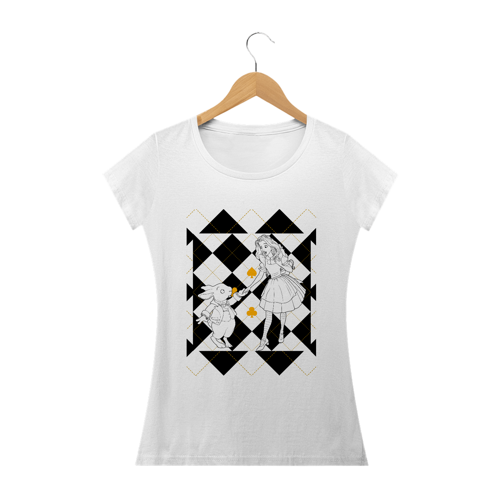 Nome do produto: Camiseta Baby long Alice Wonder Coelho