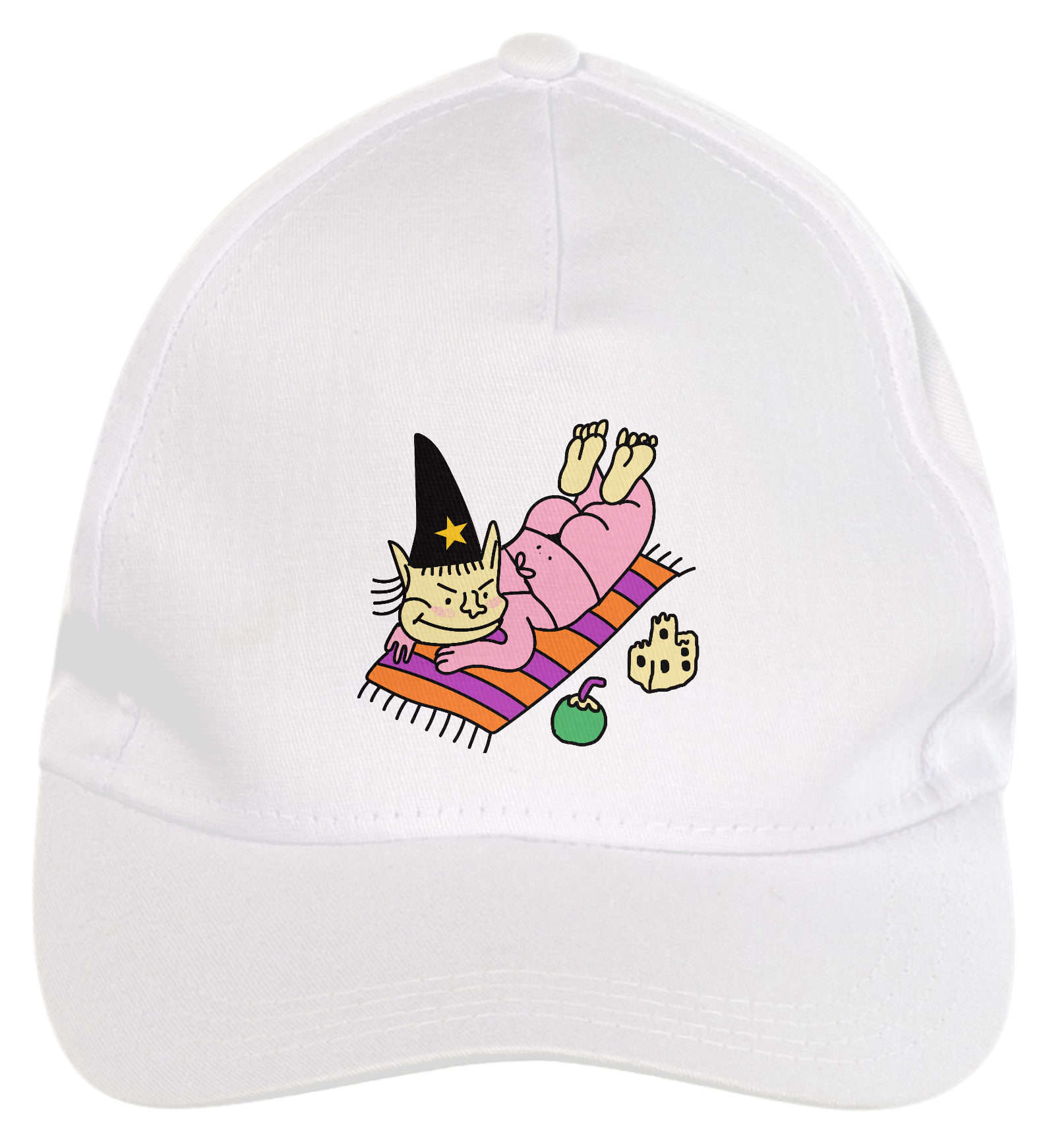 Nome do produto: Boné Gnomim Praieira, Feiticeira e Tá Solteira