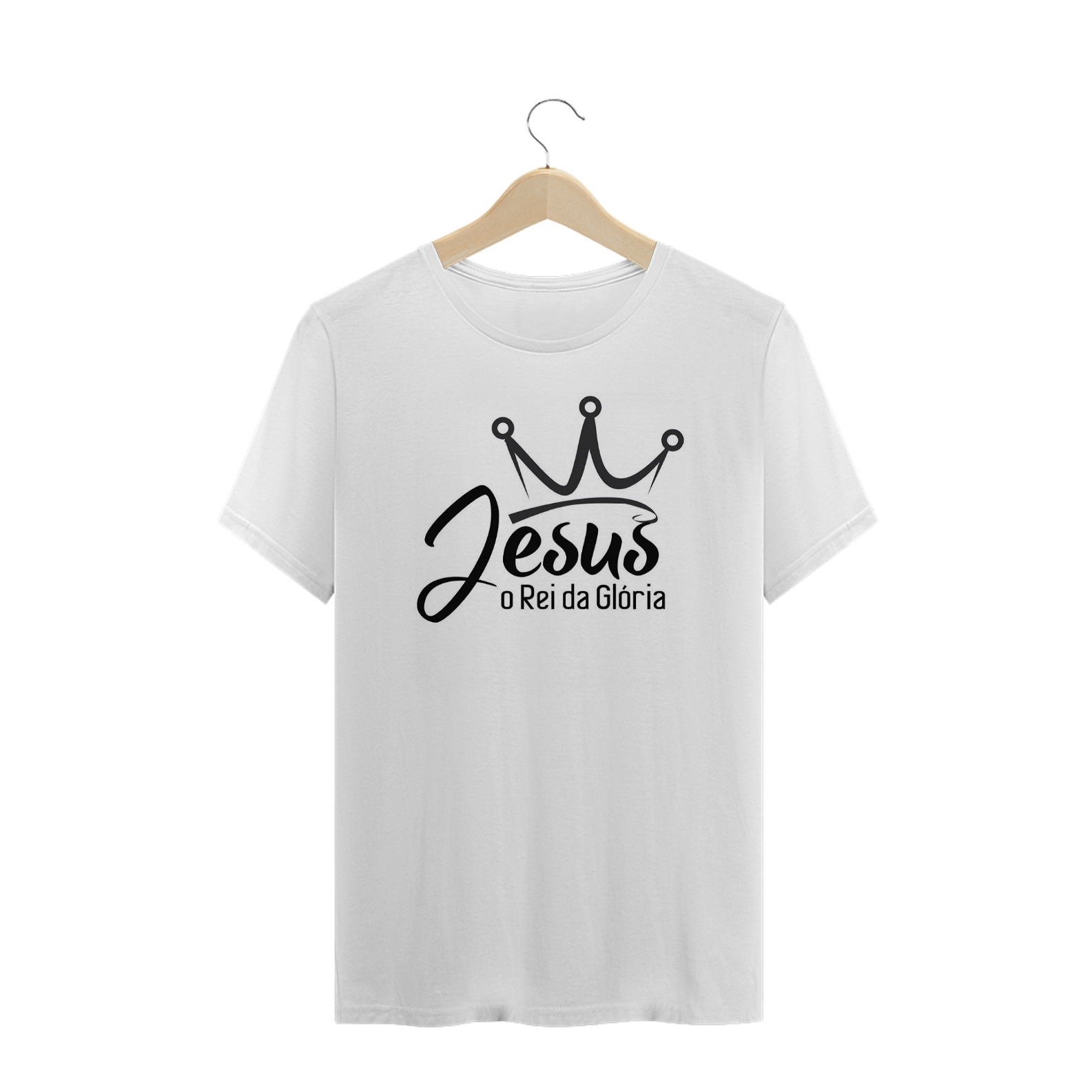 Nome do produto: Camiseta Plus Size Gospel - Jesus o Rei da Glória