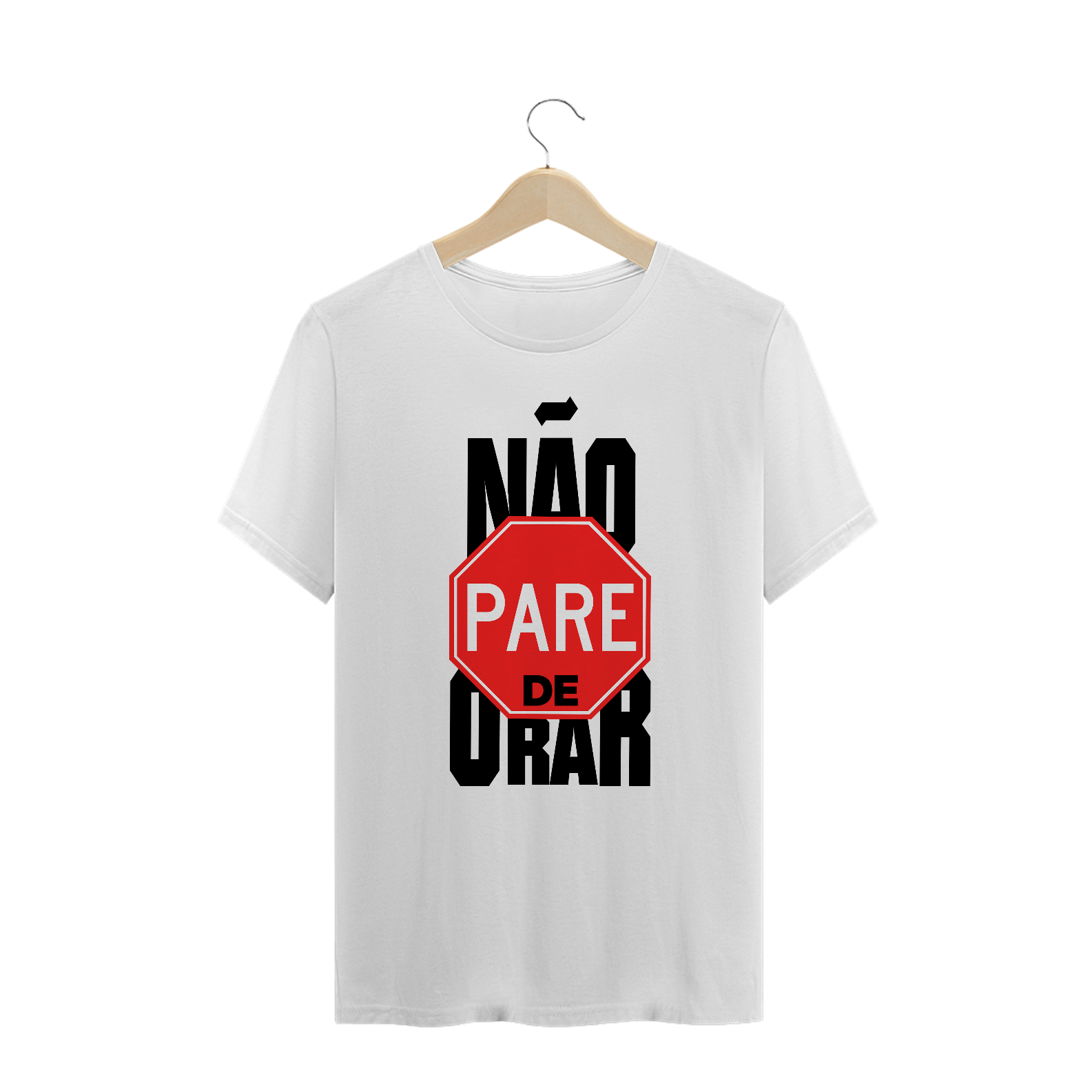 Nome do produto: Camiseta Plus Size Gospel - Não Pare de orar
