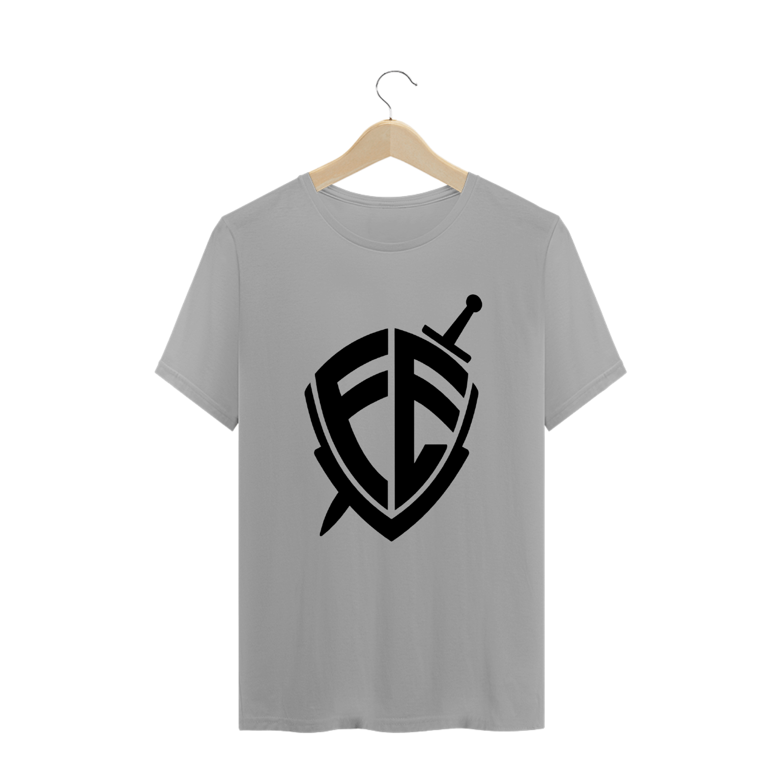 Nome do produto: Camiseta Plus Size Gospel - Fé Brasão Preto