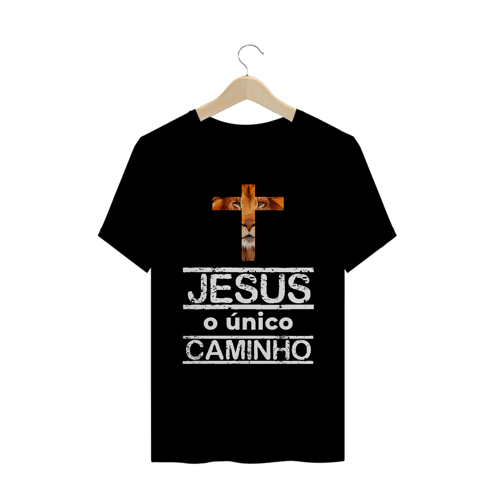 Nome do produto: Camiseta T-Shirt Gospel - Cruz Jesus o Único Caminho
