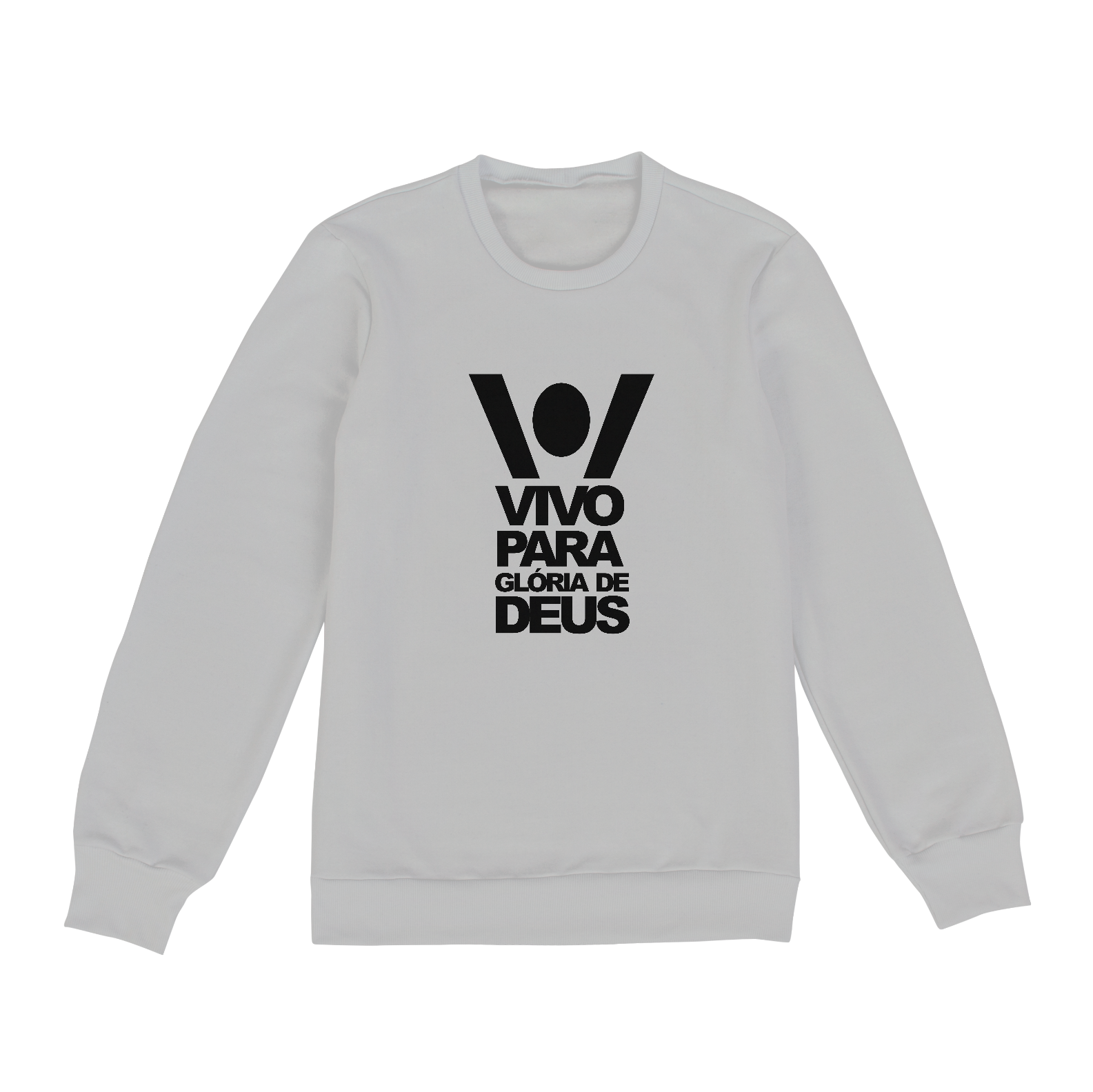 Nome do produto: Moletom Unissex com interior flanelado - VIVO P/ GLÓRIA DE DEUS