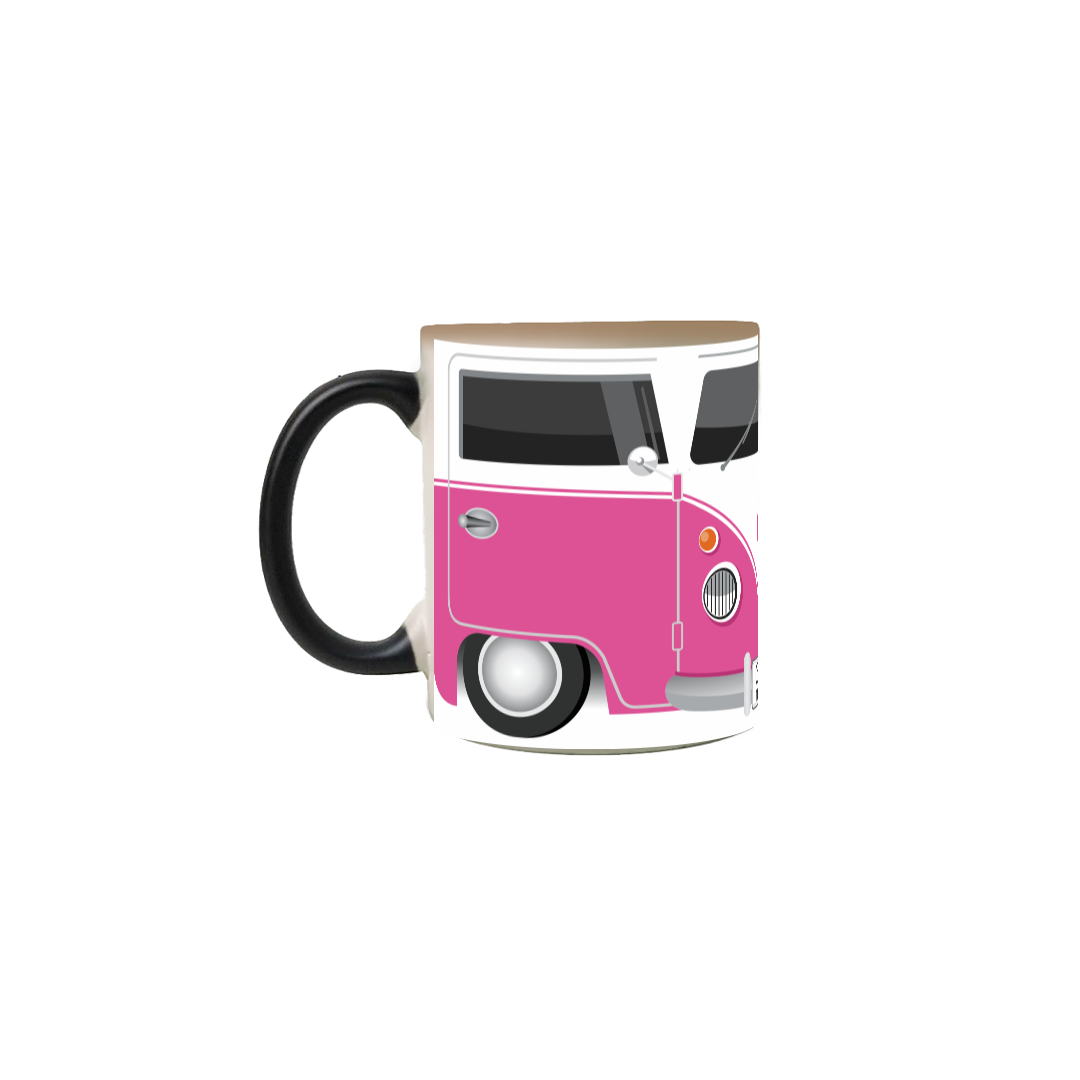 Nome do produto: KOMBI PINK - Caneca Mágica - COM DEUS TUDO É POSSÍVEL