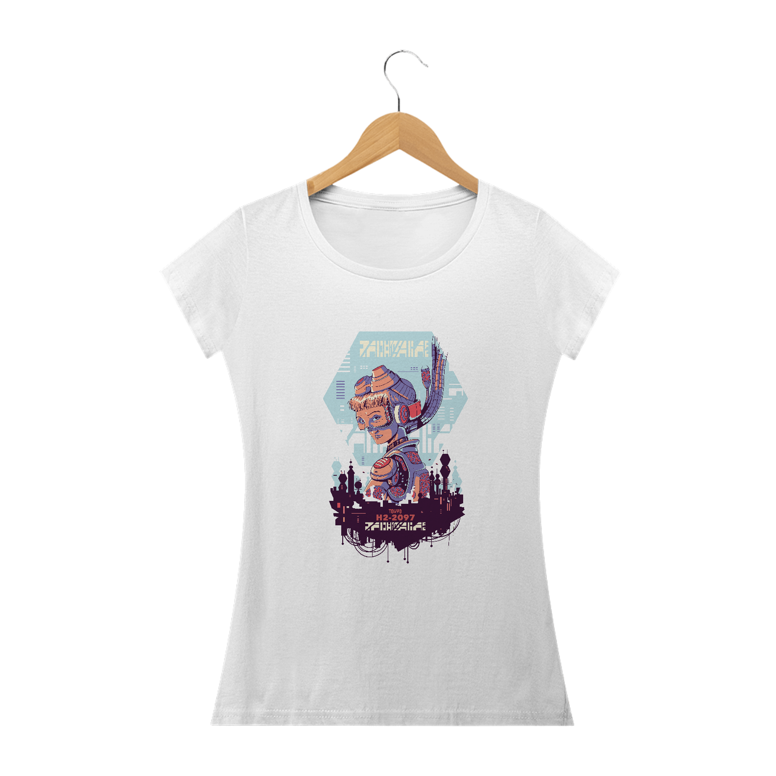 Nome do produto: Camiseta feminina Cyberpunk Tokyo