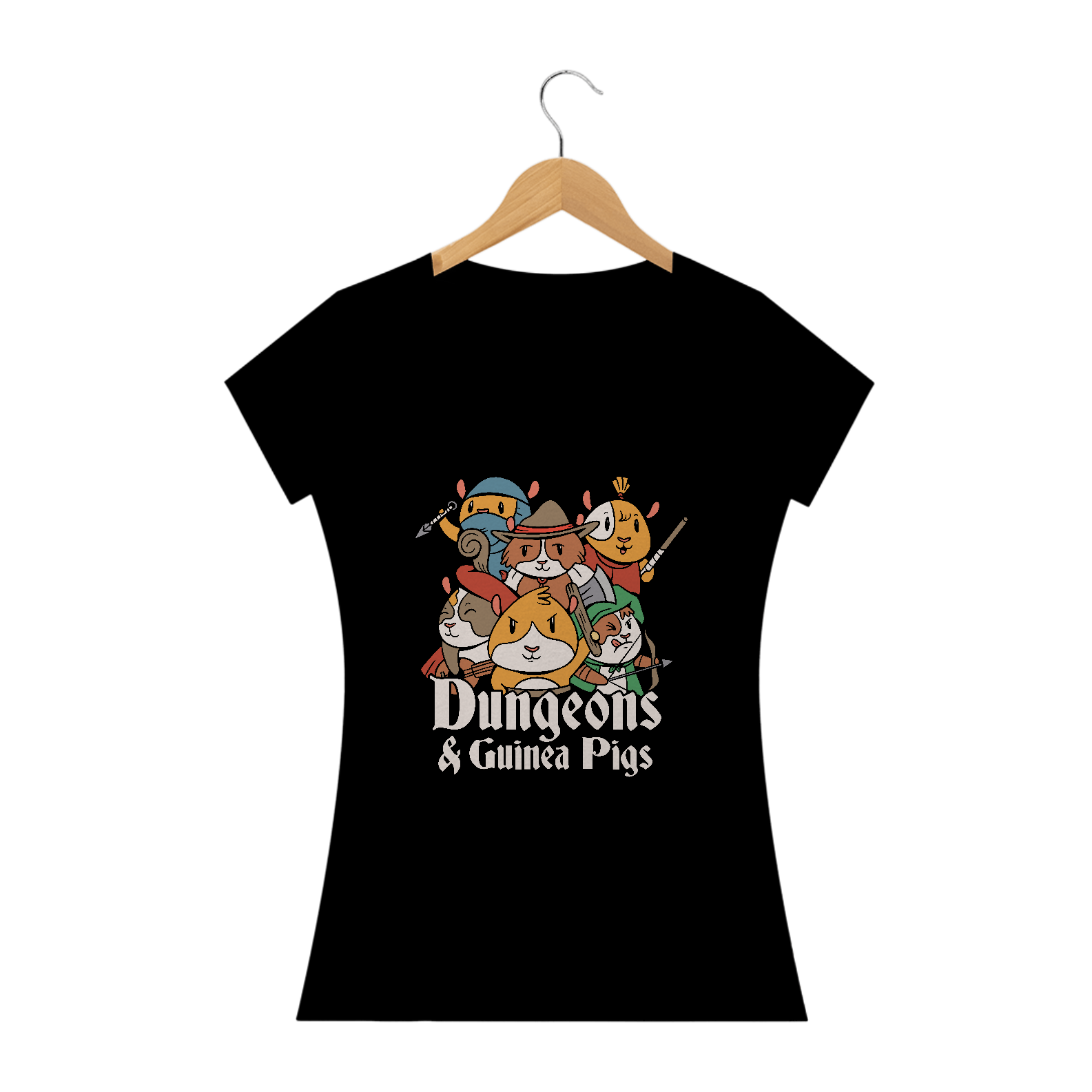 Nome do produto: Camiseta feminina Dungeons & Guine Pigs