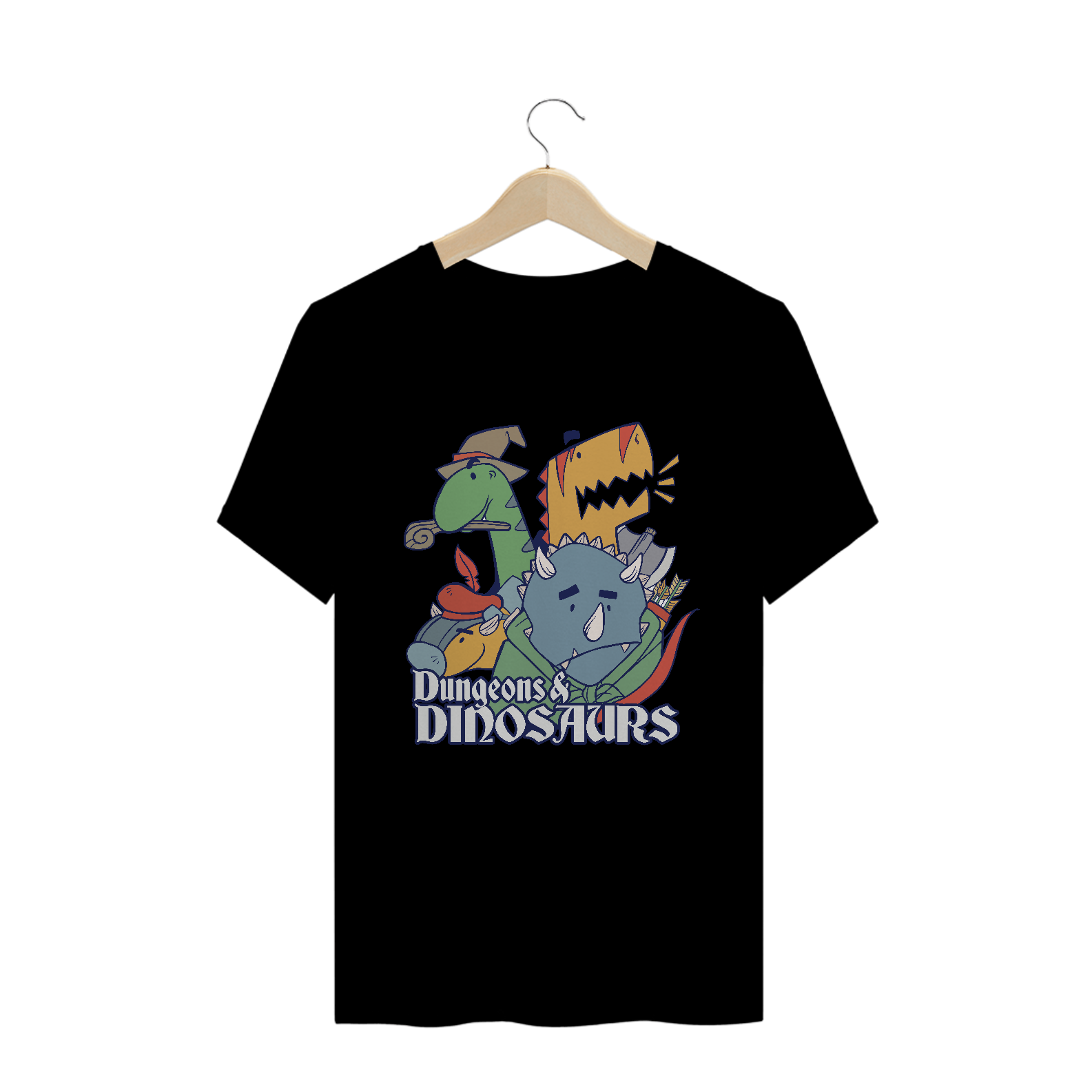 Nome do produto: Camiseta masculina Dungeons & Dinosaurs