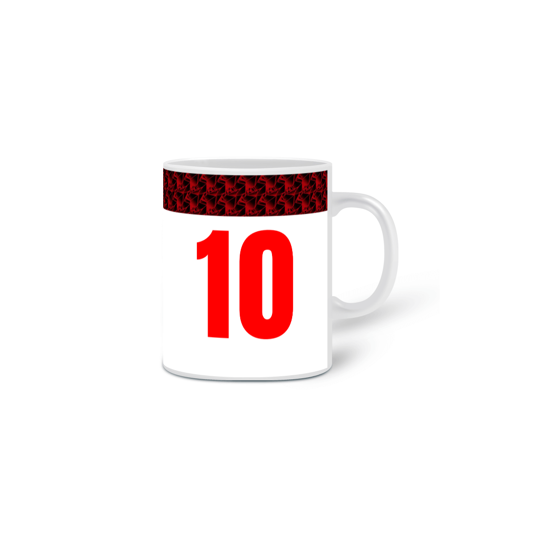 Nome do produto: Caneca Flamengo Camisa 10 Branca