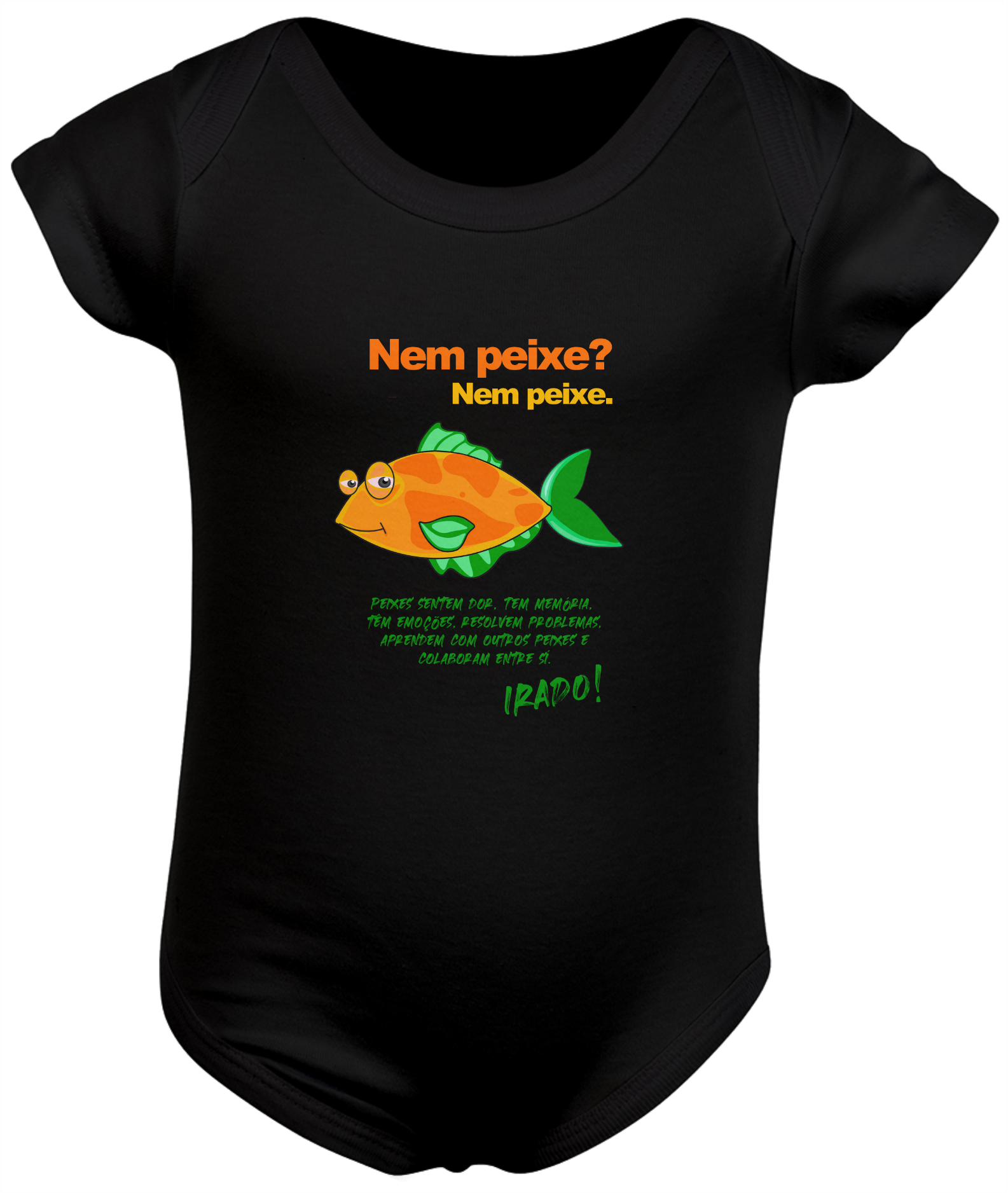 Nome do produto: Body bebê NEM PEIXE