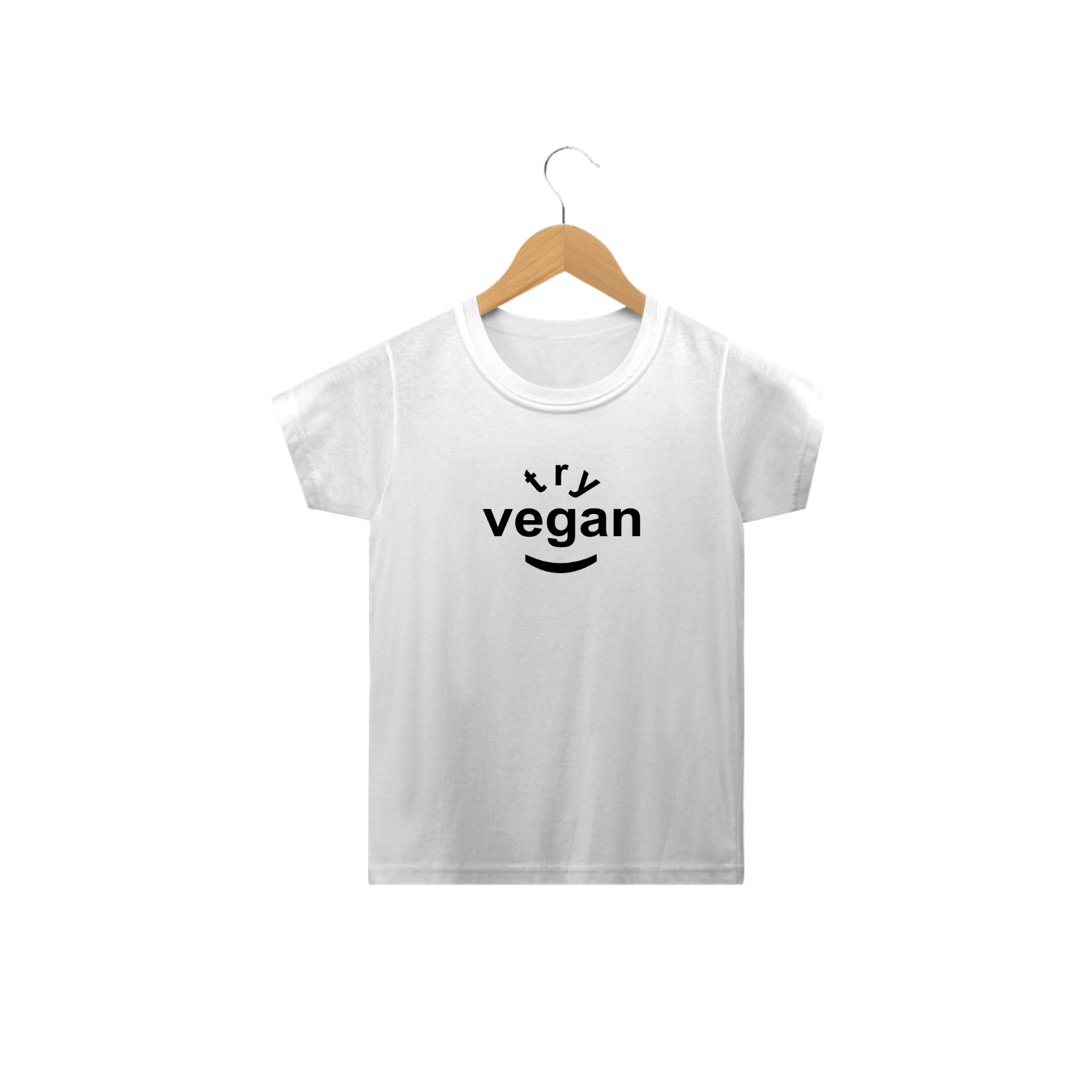 Nome do produto: Camiseta Try Vegan. Tam: 2 ao 14.