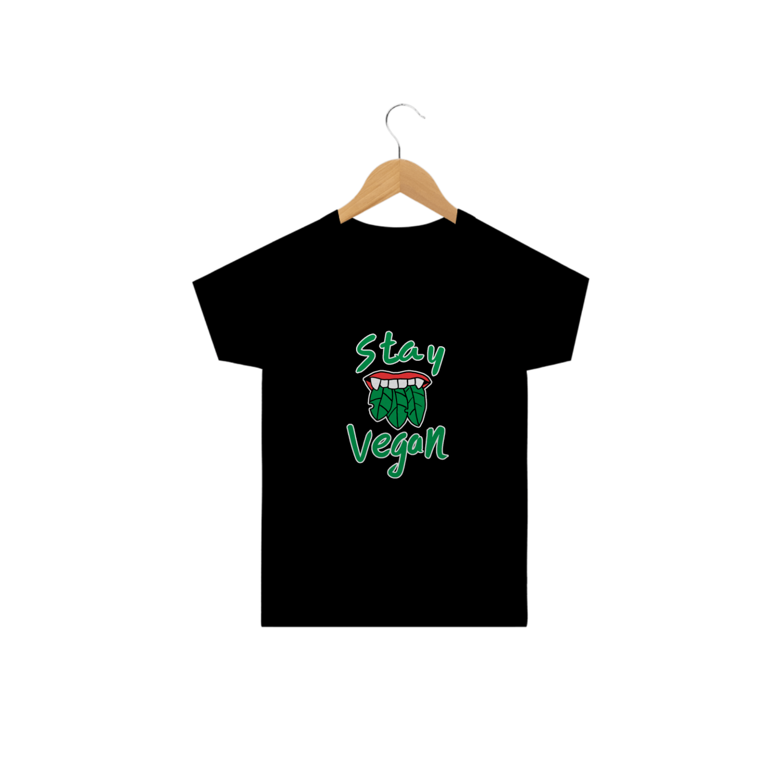 Nome do produto: Camiseta Stay vegan. Tam: 2 ao 14.