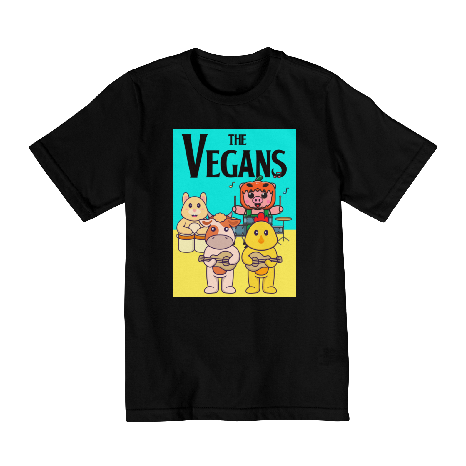 Nome do produto: Camiseta The Vegans. Tam: 2, 4, 6 e 8.