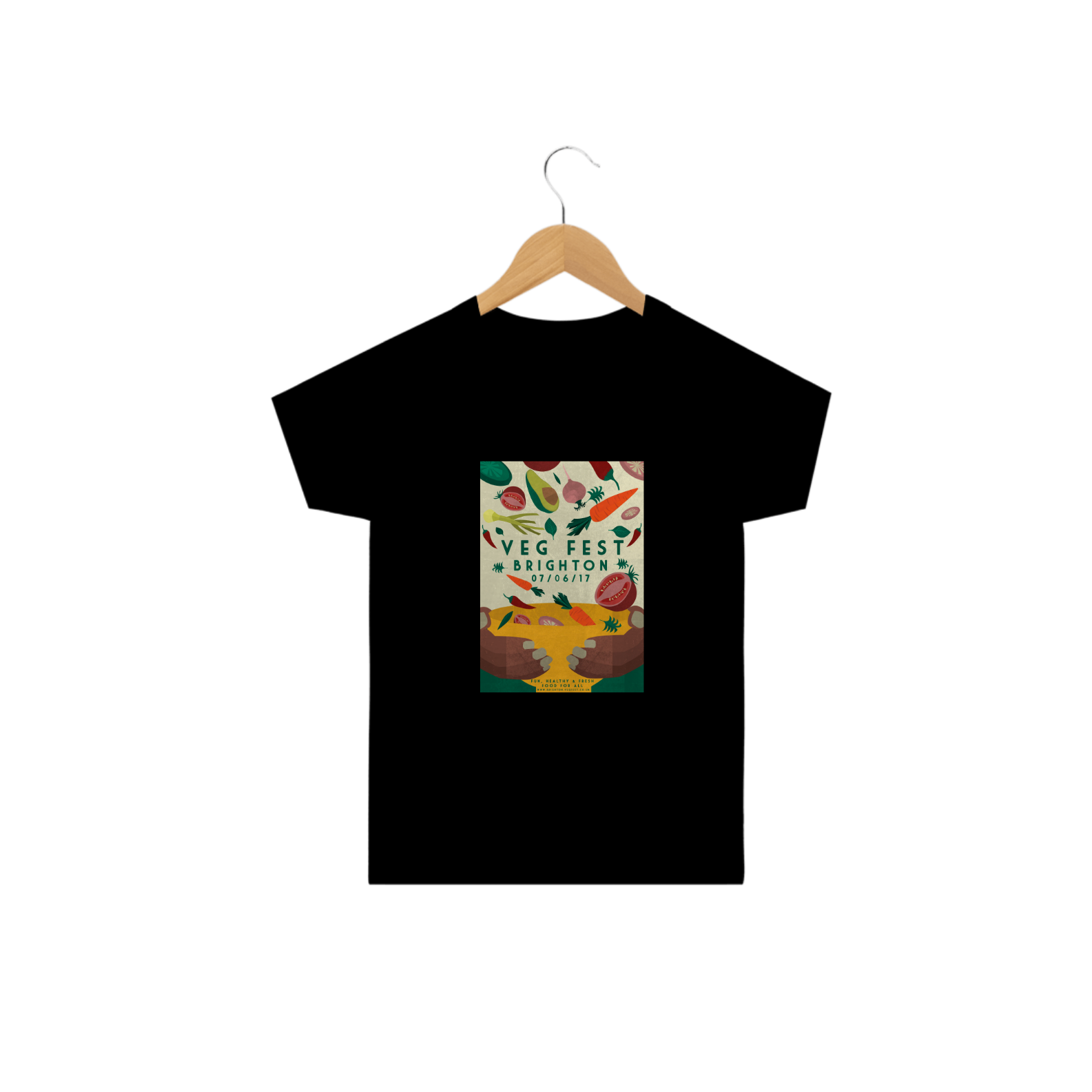 Nome do produto: Camiseta Veg Fest Brighton. Tam: 2 a 14.