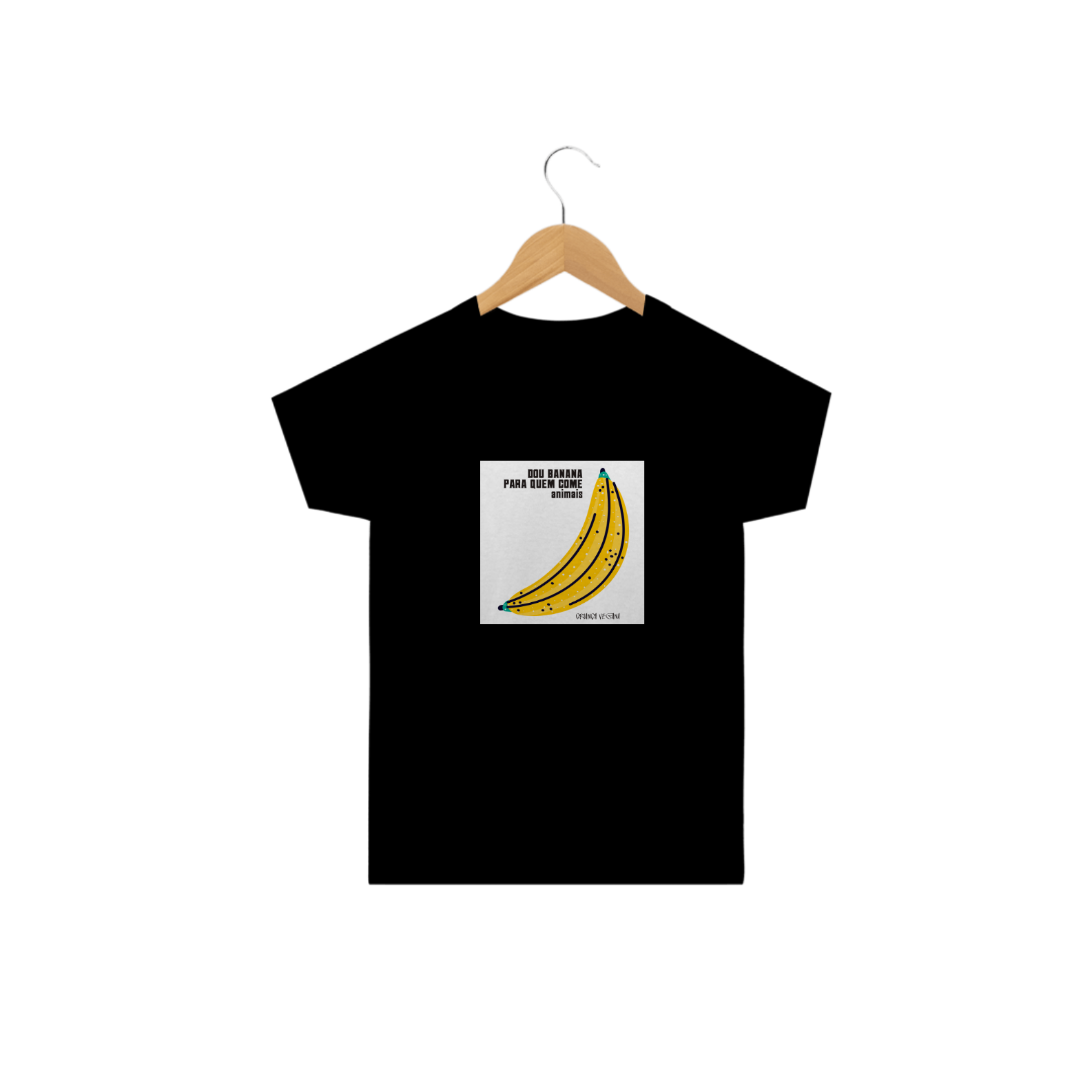 Nome do produto: Camiseta Dou bananapara quem come animais. Tam: 2 a 14.