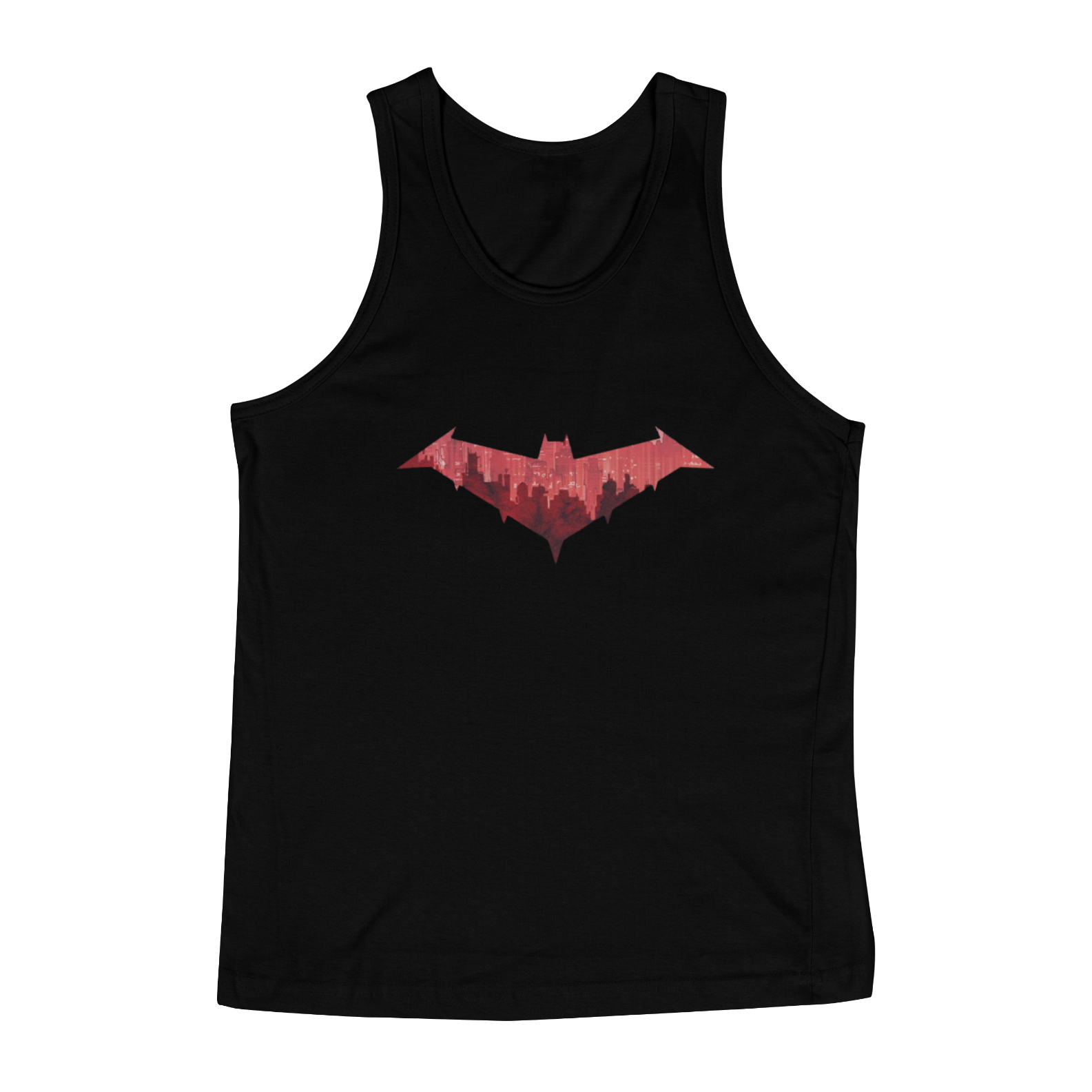 Nome do produto: Regata Capuz Vermelho Emblema Gotham City