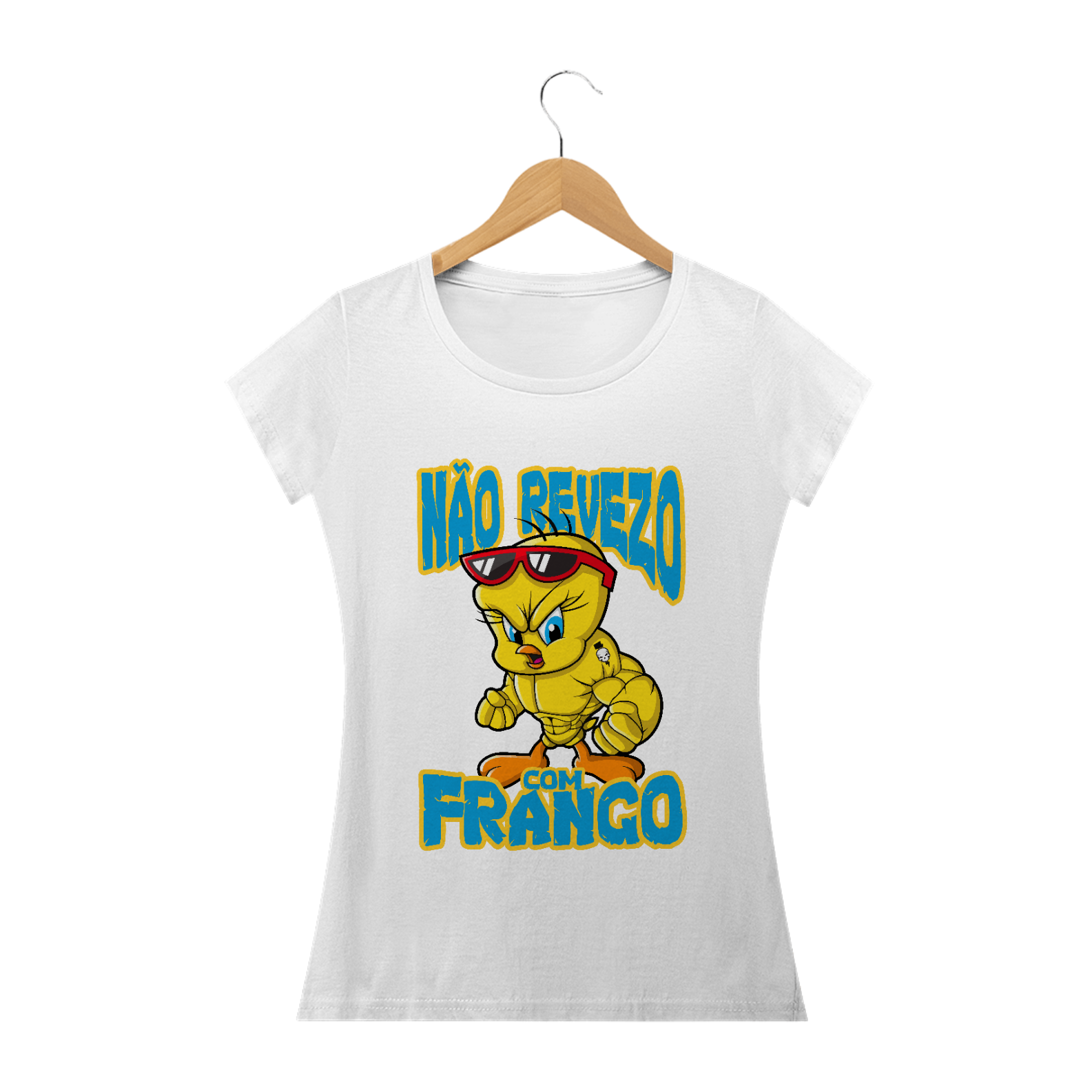 Nome do produto: CAMISETA BABY LOOK MAROMBA VAZA FRANGO
