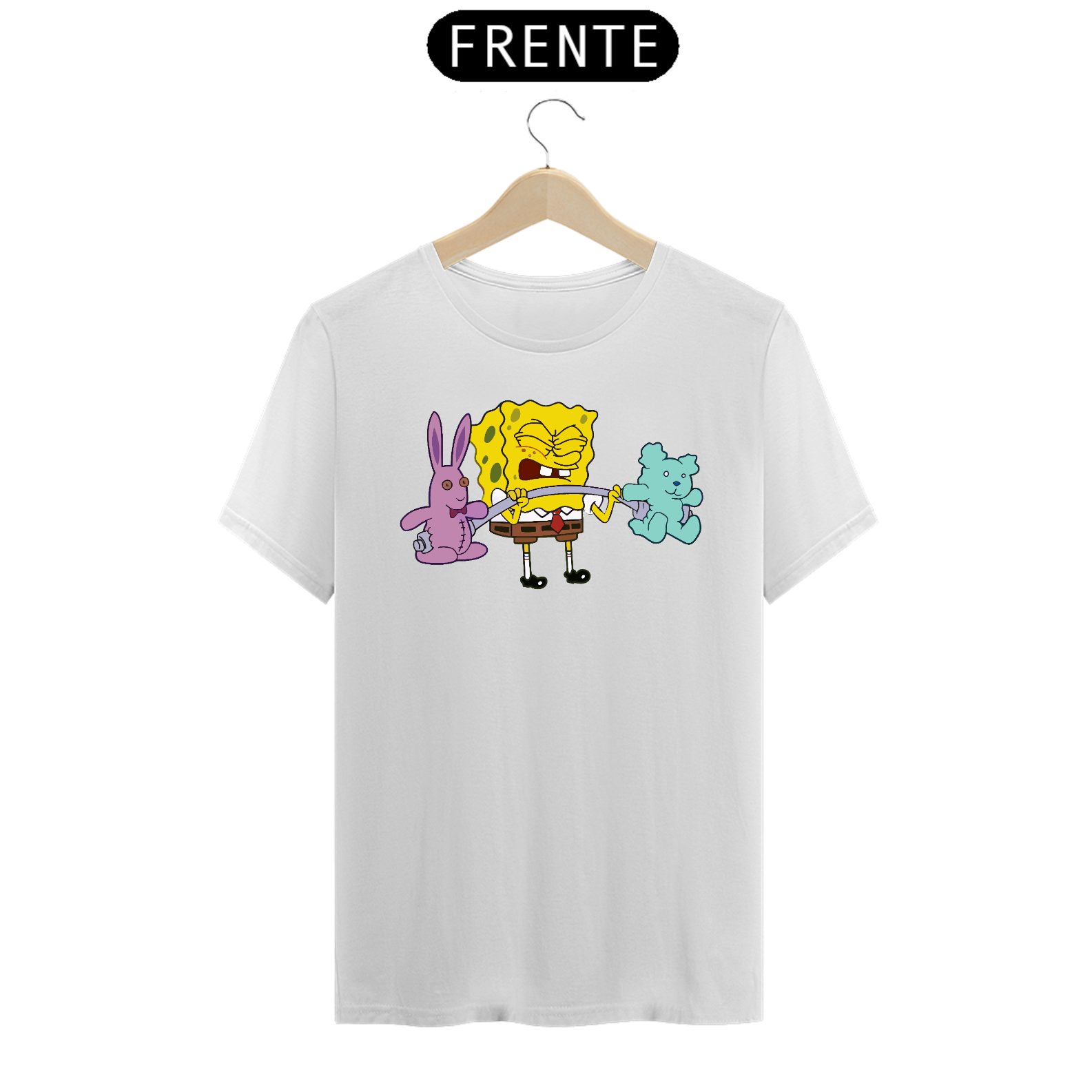 Nome do produto: CAMISETA MAROMBA BOB ESPONJA I LOVE PAIN
