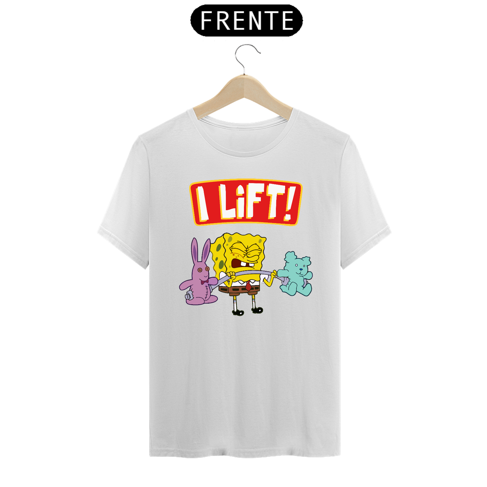 Nome do produto: CAMISETA MAROMBA BOB ESPONJA I LOVE PAIN V2