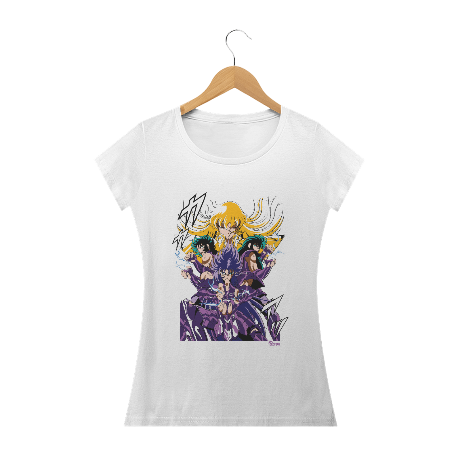 Nome do produto: BABY LOOK CAVALEIROS DO ZODÍACO EXCLAMAÇÃO DE ATHENA