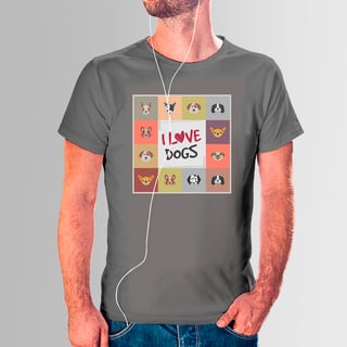CAMISETA LOVE DOGS COLORS