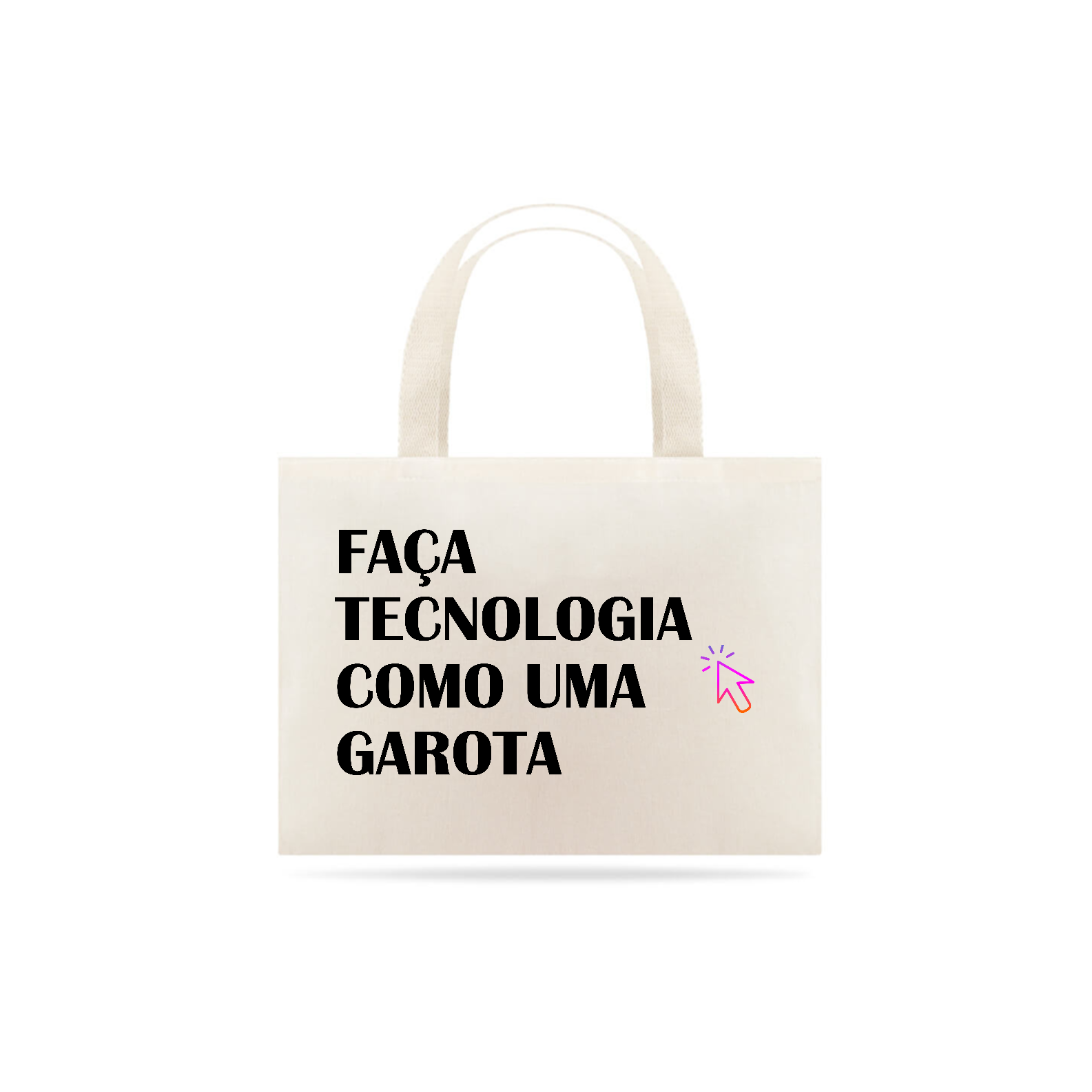 Nome do produto: Ecobag faça tecnologia - seta rosa