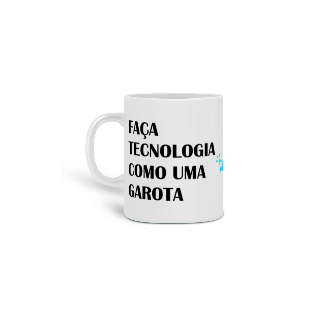 Nome do produto: Caneca Faça tecnologia - seta azul