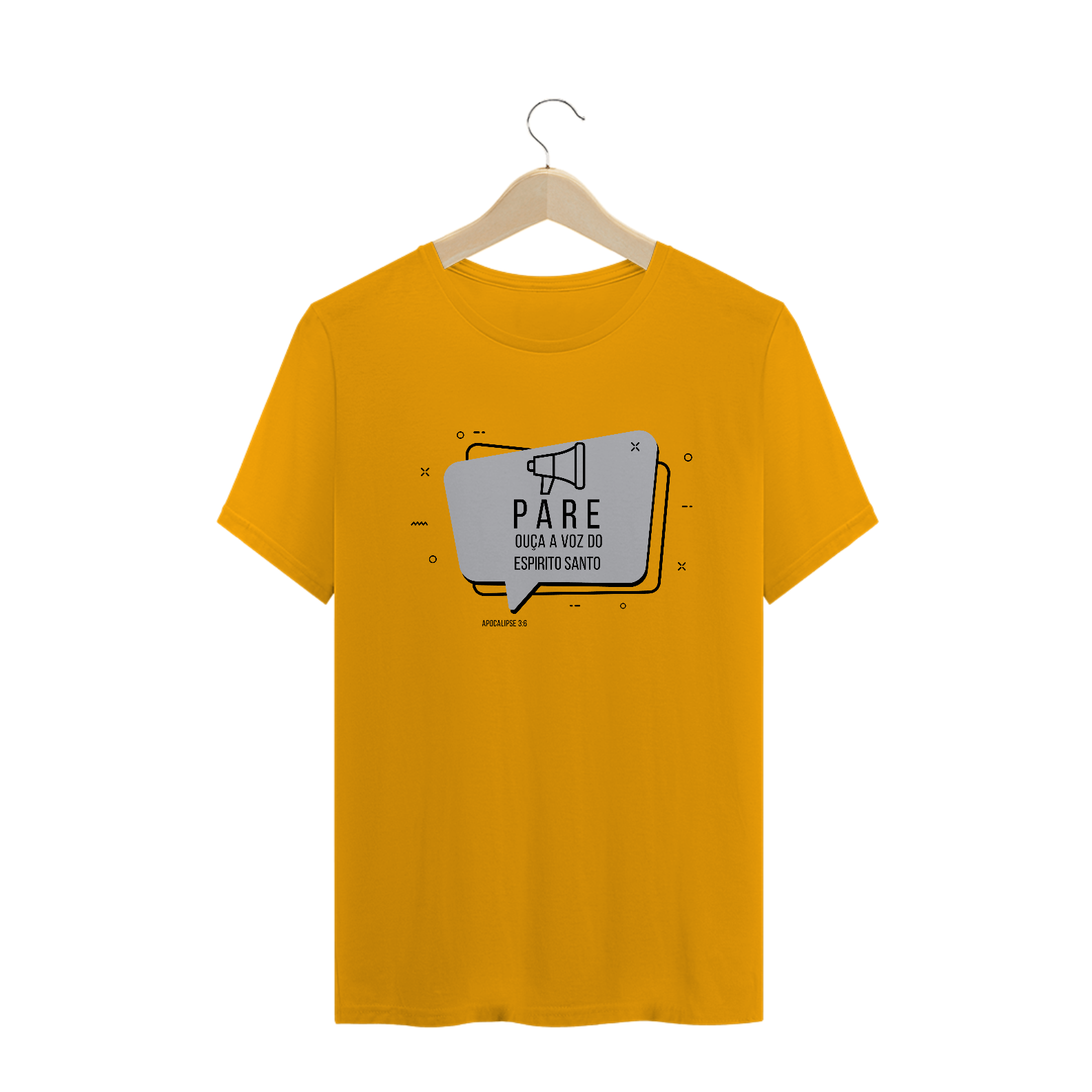 Nome do produto: T-SHIRT MASCULINA - MALHA CLASSICA - OUÇA (BLACK)