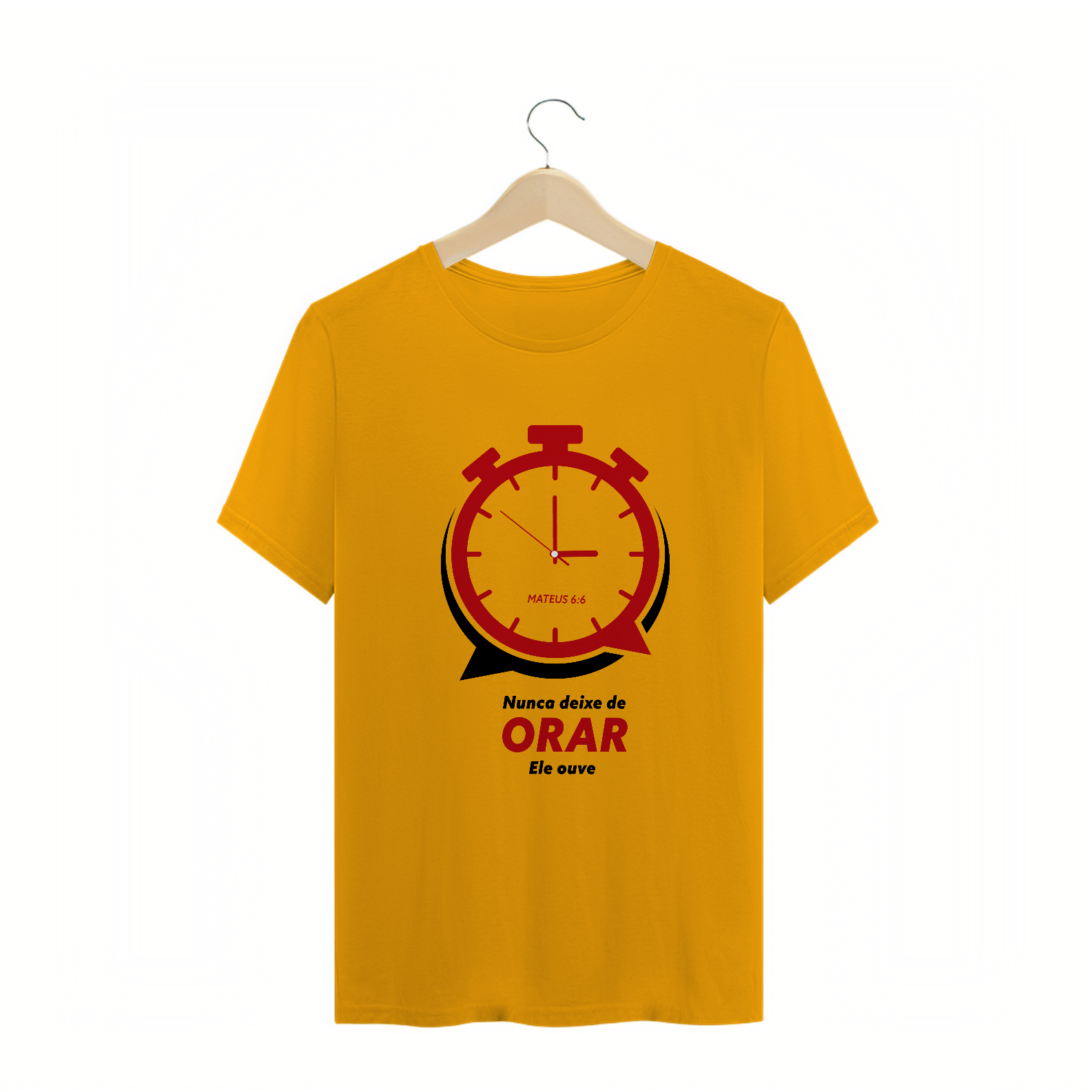 Nome do produto: T-SHIRT MASCULINA - MALHA CLASSICA - ORAÇÃO (RED)