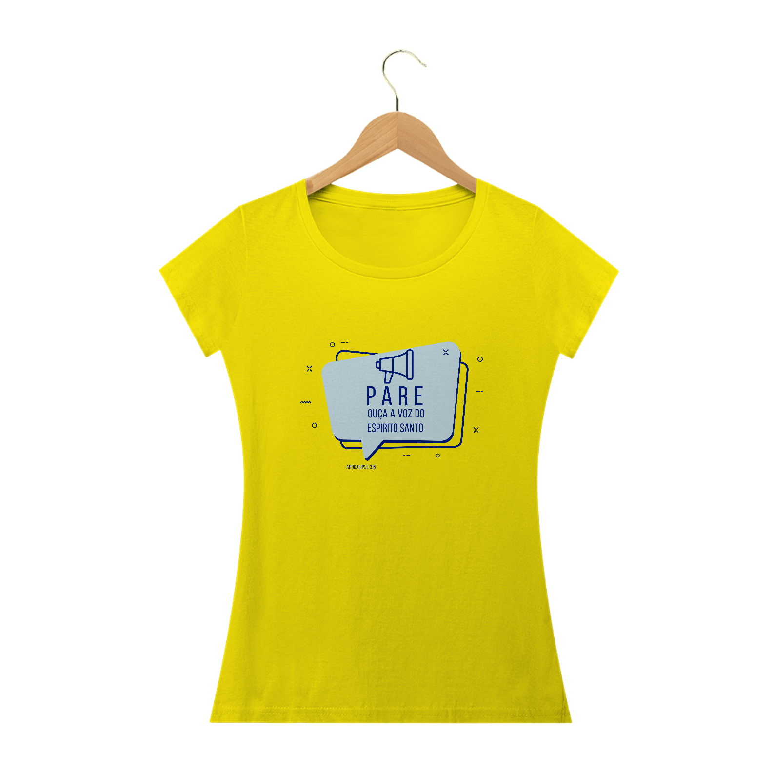 Nome do produto: T-SHIRT FEMININA - MALHA QUALITY - OUÇA (BLUE)