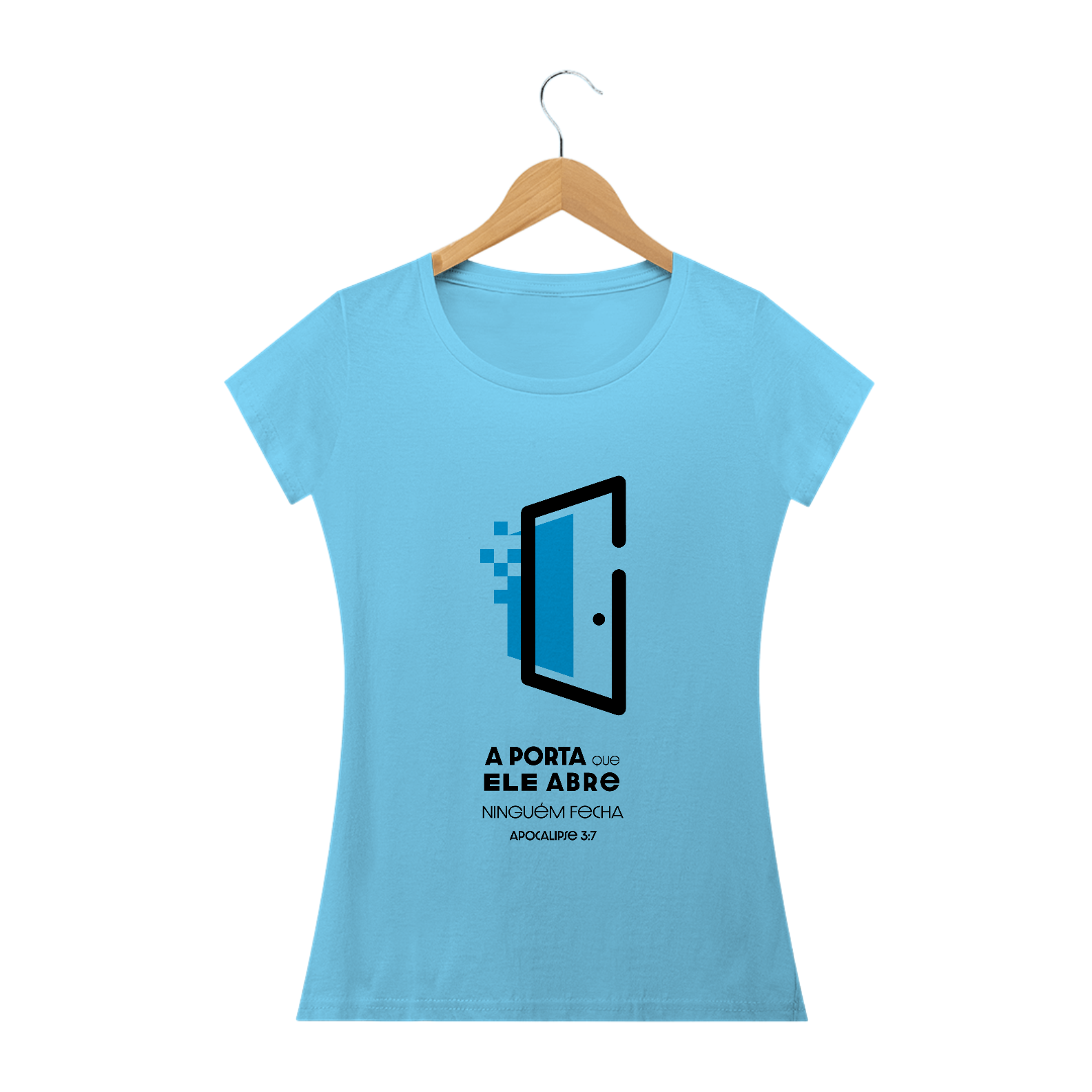 Nome do produto: T-SHIRT FEMININA  - MALHA CLASSICA - A PORTA (BLUE)