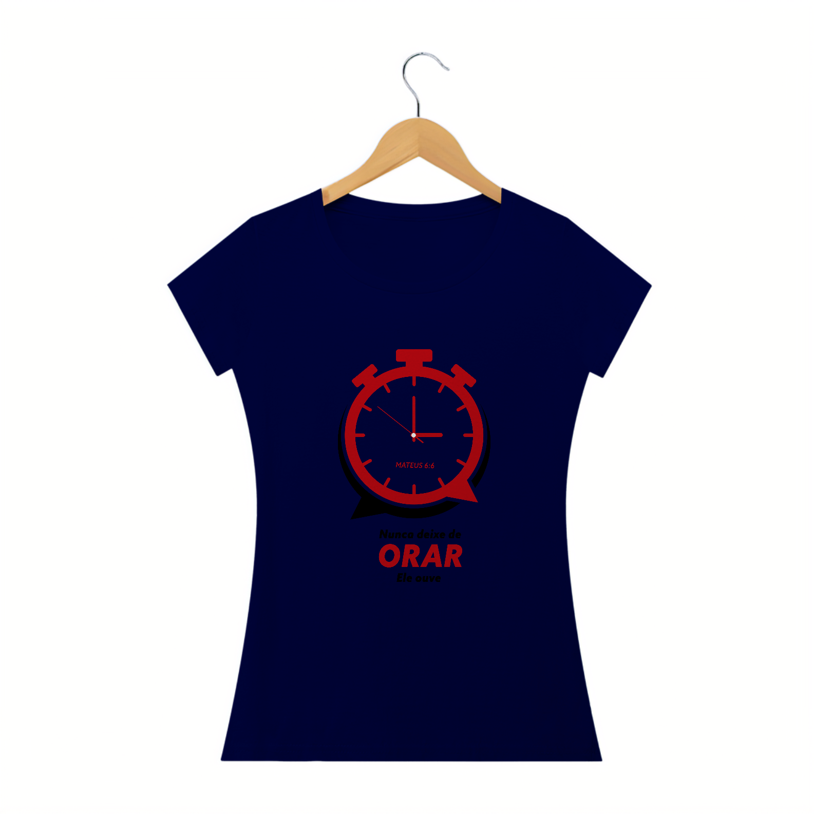 Nome do produto: T-SHIRT FEMININA - MALHA QUALITY - ORAÇÃO (RED)